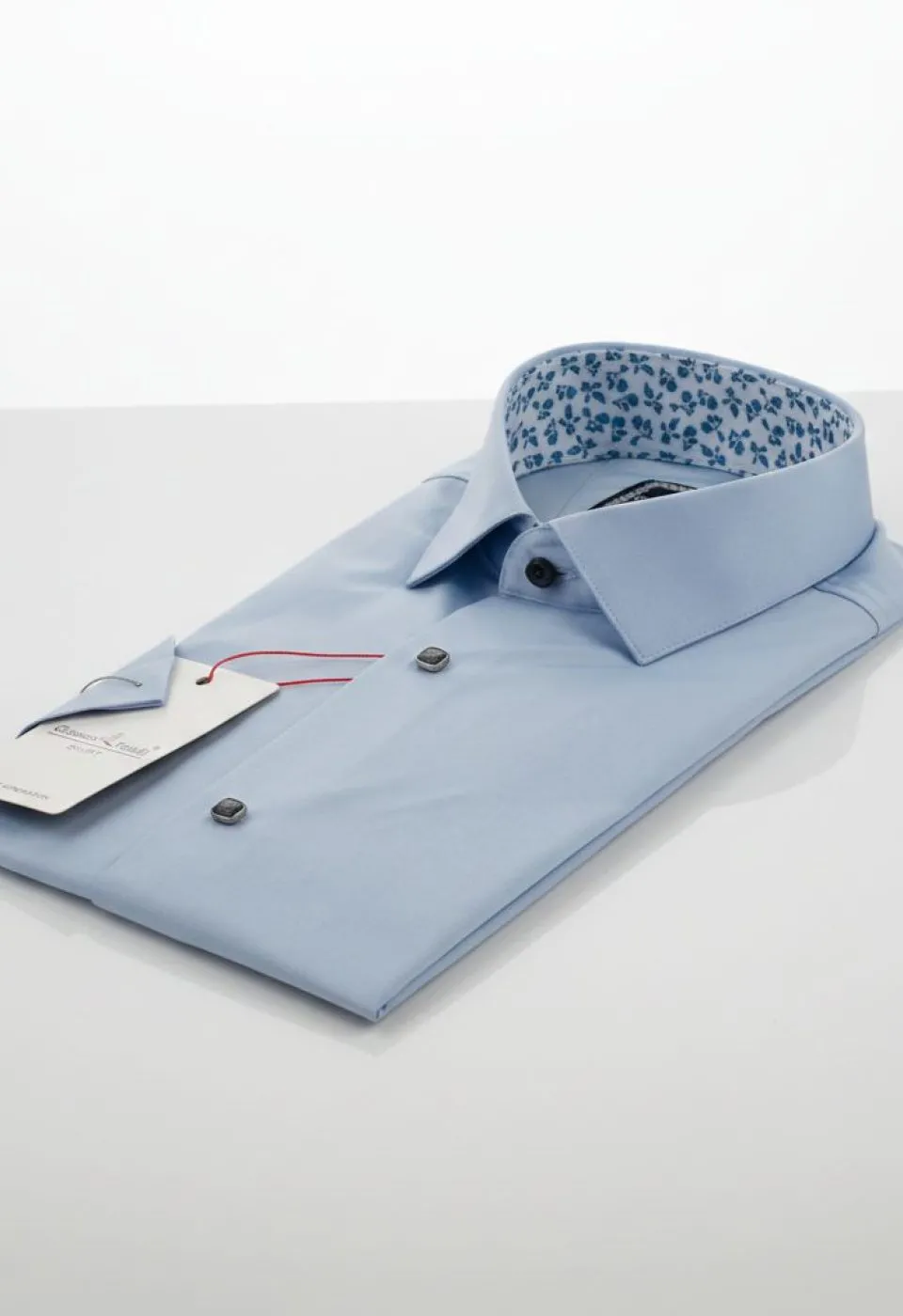 Slim Fit Kısa Kol Düz Renk Saten Erkek Gömlek 3GMK327070003 - Giovanni Fratelli