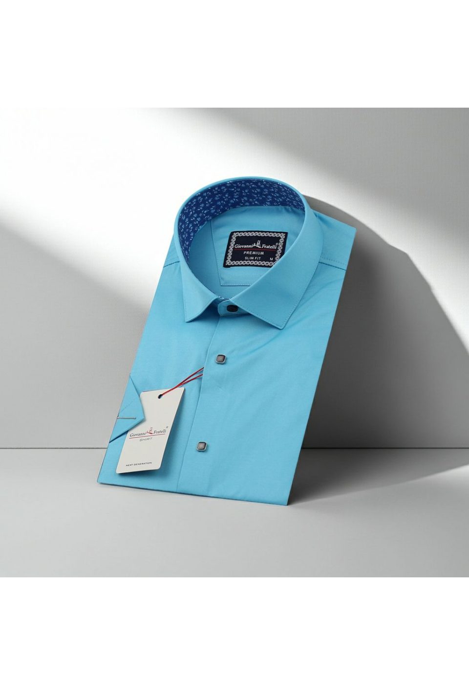 Slim Fit Kısa Kol Düz Renk Saten Erkek Gömlek 3GMK327070006 - Giovanni Fratelli