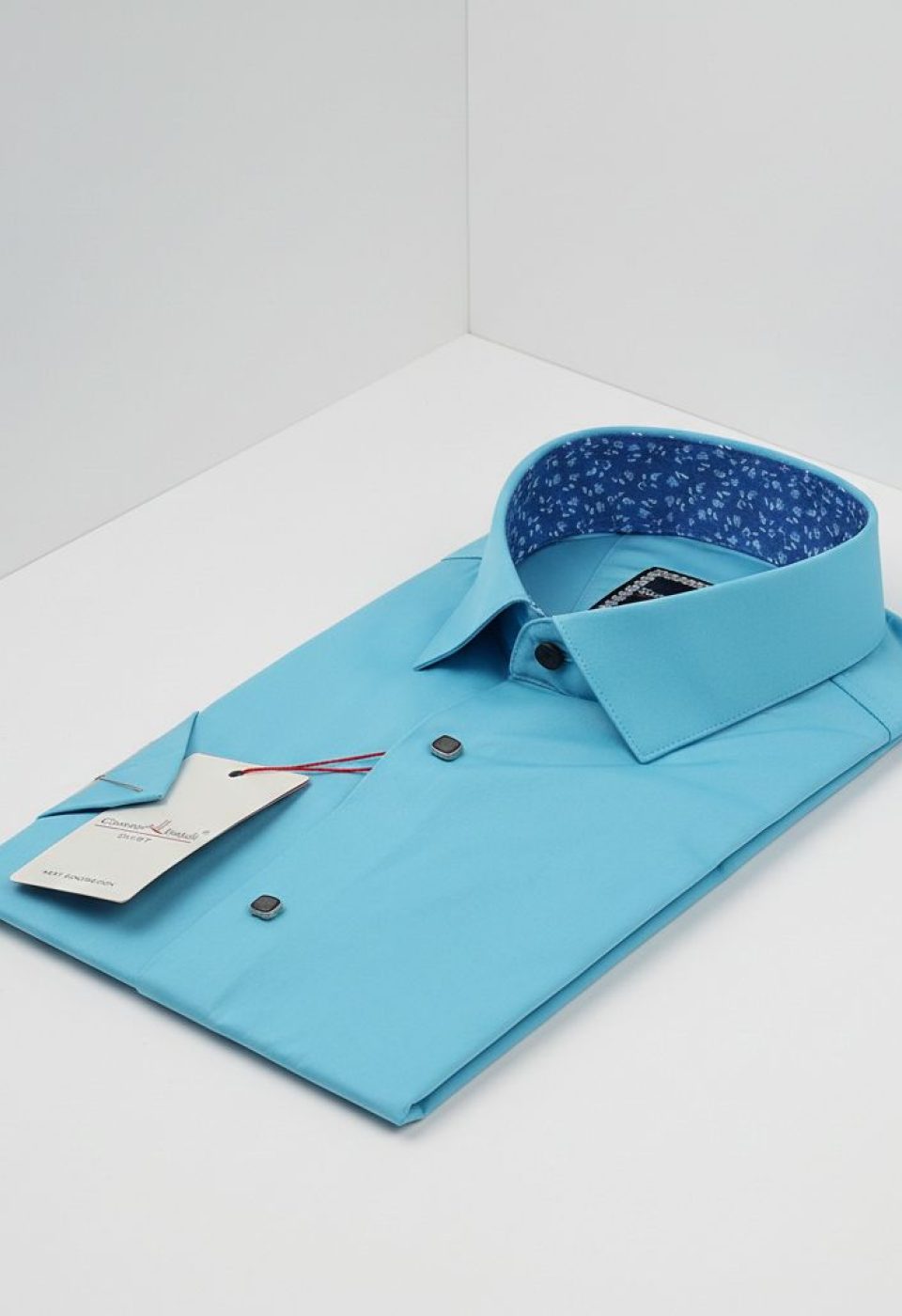 Slim Fit Kısa Kol Düz Renk Saten Erkek Gömlek 3GMK327070006 - Giovanni Fratelli