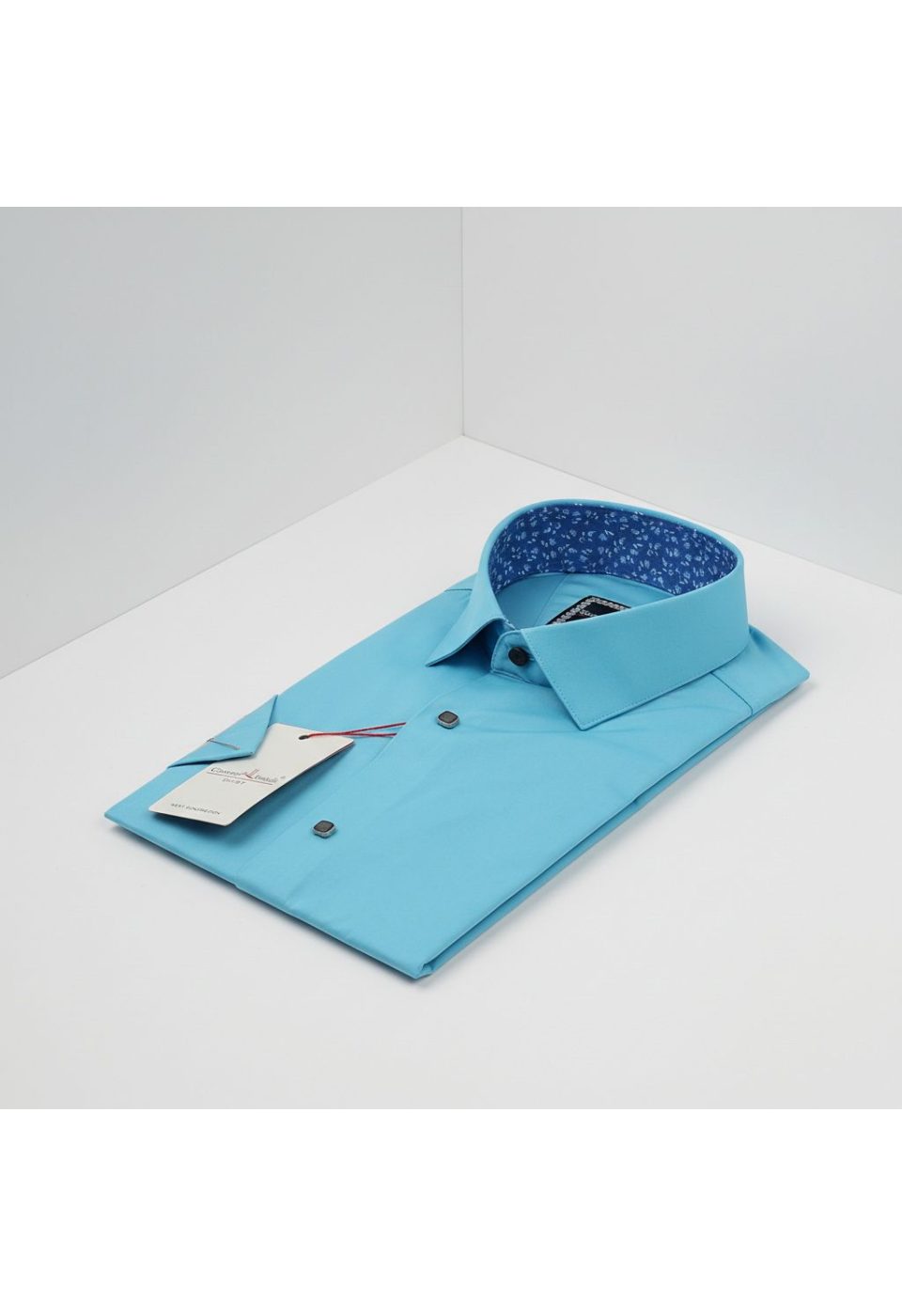 Slim Fit Kısa Kol Düz Renk Saten Erkek Gömlek 3GMK327070006 - Giovanni Fratelli