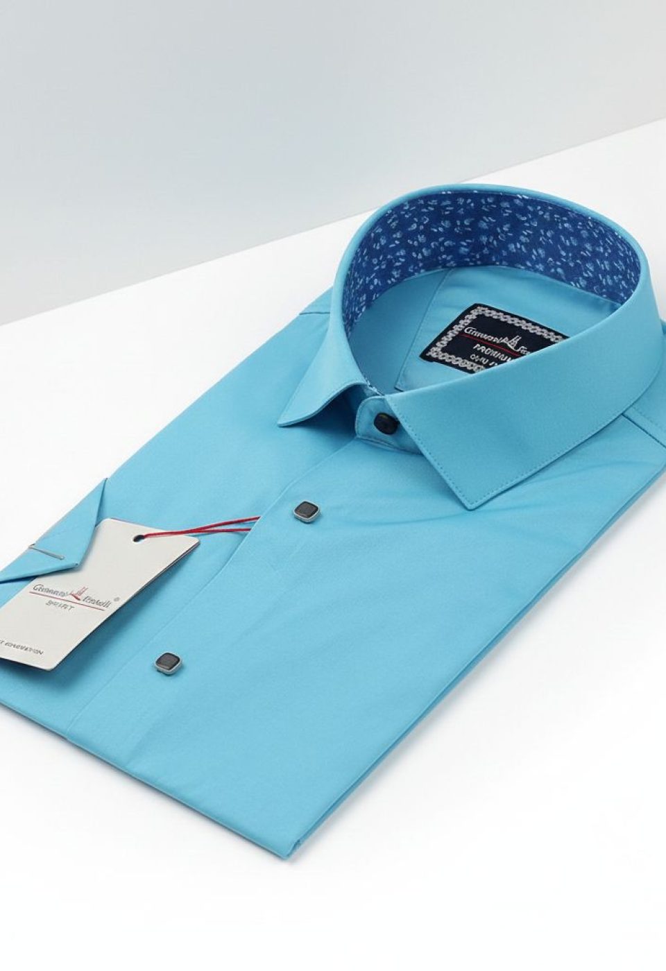 Slim Fit Kısa Kol Düz Renk Saten Erkek Gömlek 3GMK327070006 Slim Fit Kısa Kol Düz Renk Saten Erkek Gömlek 3GMK327070006