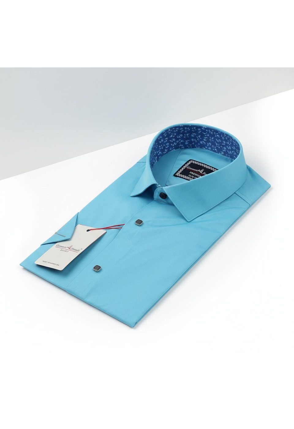 Slim Fit Kısa Kol Düz Renk Saten Erkek Gömlek 3GMK327070006 - Giovanni Fratelli