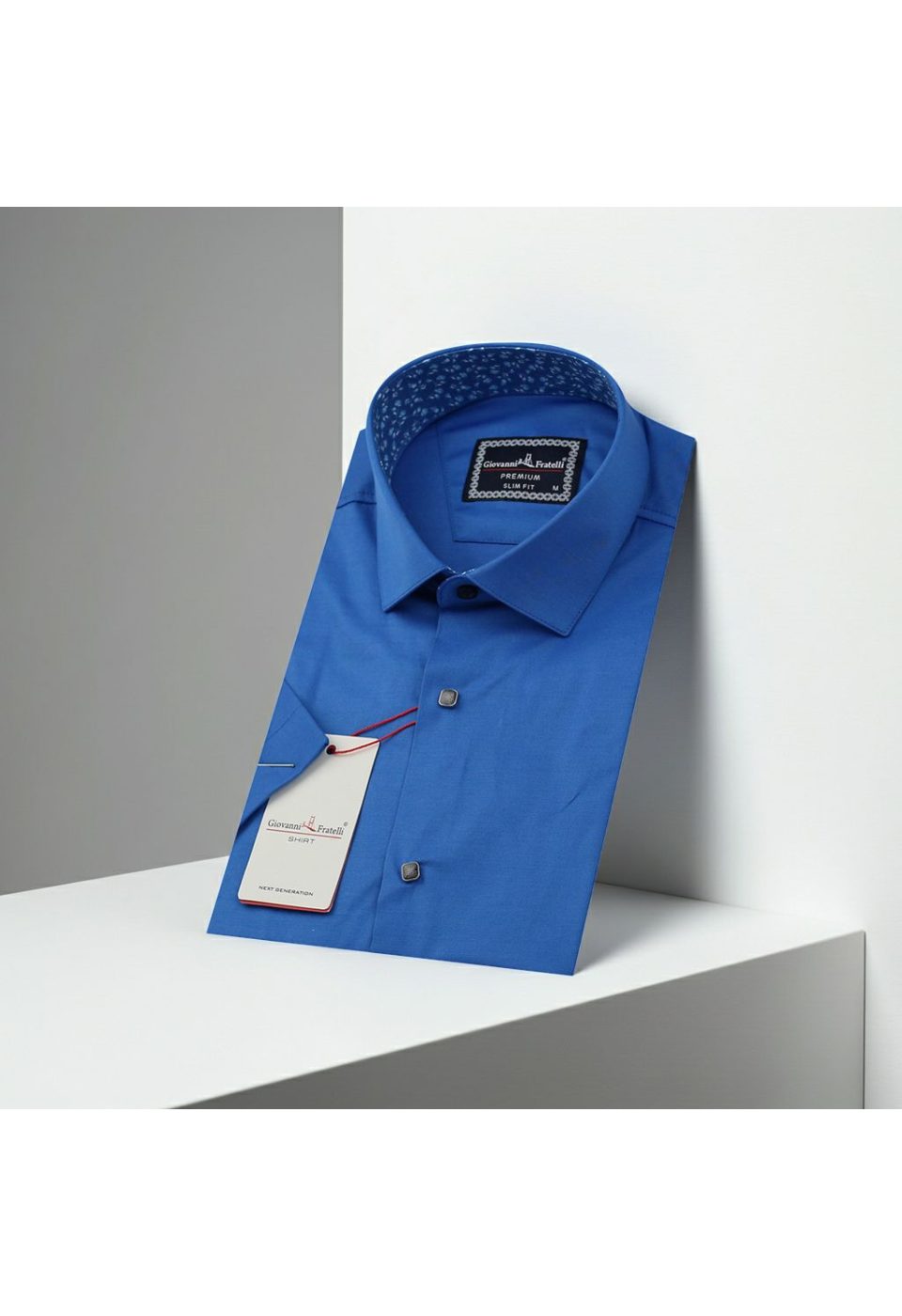 Slim Fit Kısa Kol Düz Renk Saten Erkek Gömlek 3GMK327070008 - Giovanni Fratelli