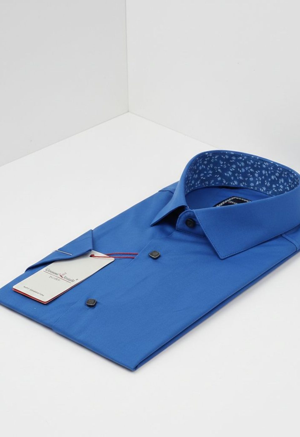 Slim Fit Kısa Kol Düz Renk Saten Erkek Gömlek 3GMK327070008 - Giovanni Fratelli
