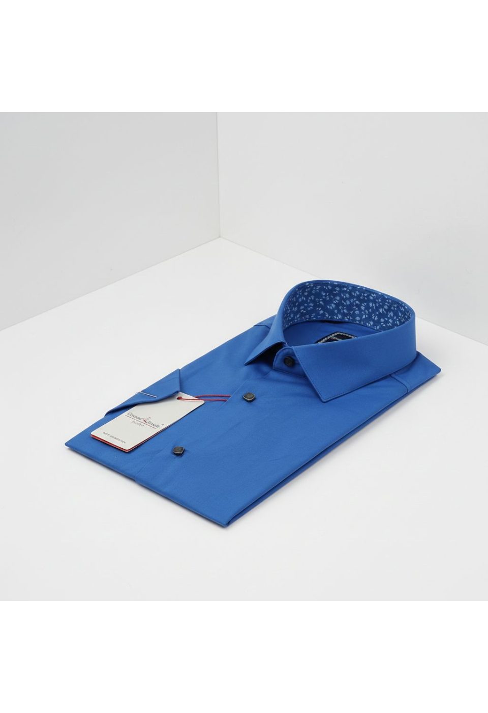 Slim Fit Kısa Kol Düz Renk Saten Erkek Gömlek 3GMK327070008 - Giovanni Fratelli