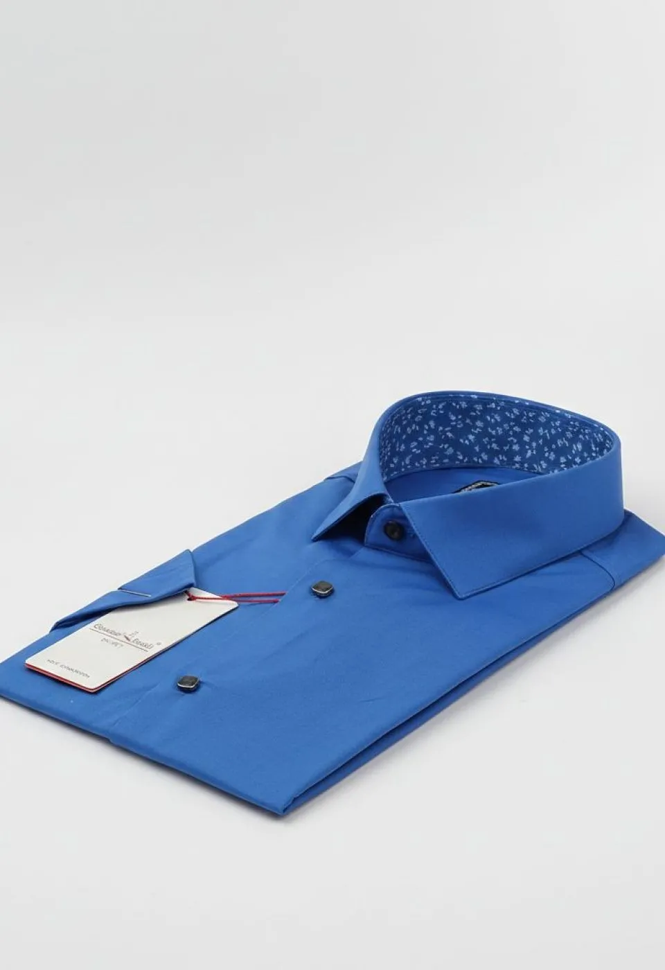 Slim Fit Kısa Kol Düz Renk Saten Erkek Gömlek 3GMK327070008