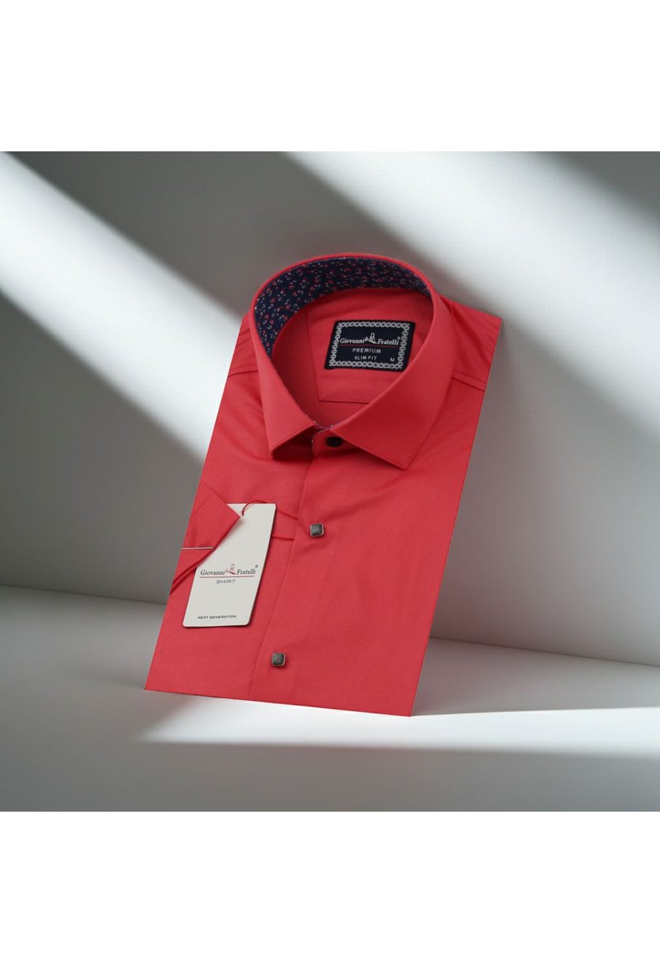 Slim Fit Kısa Kol Düz Renk Saten Erkek Gömlek 3GMK327070009 - Giovanni Fratelli