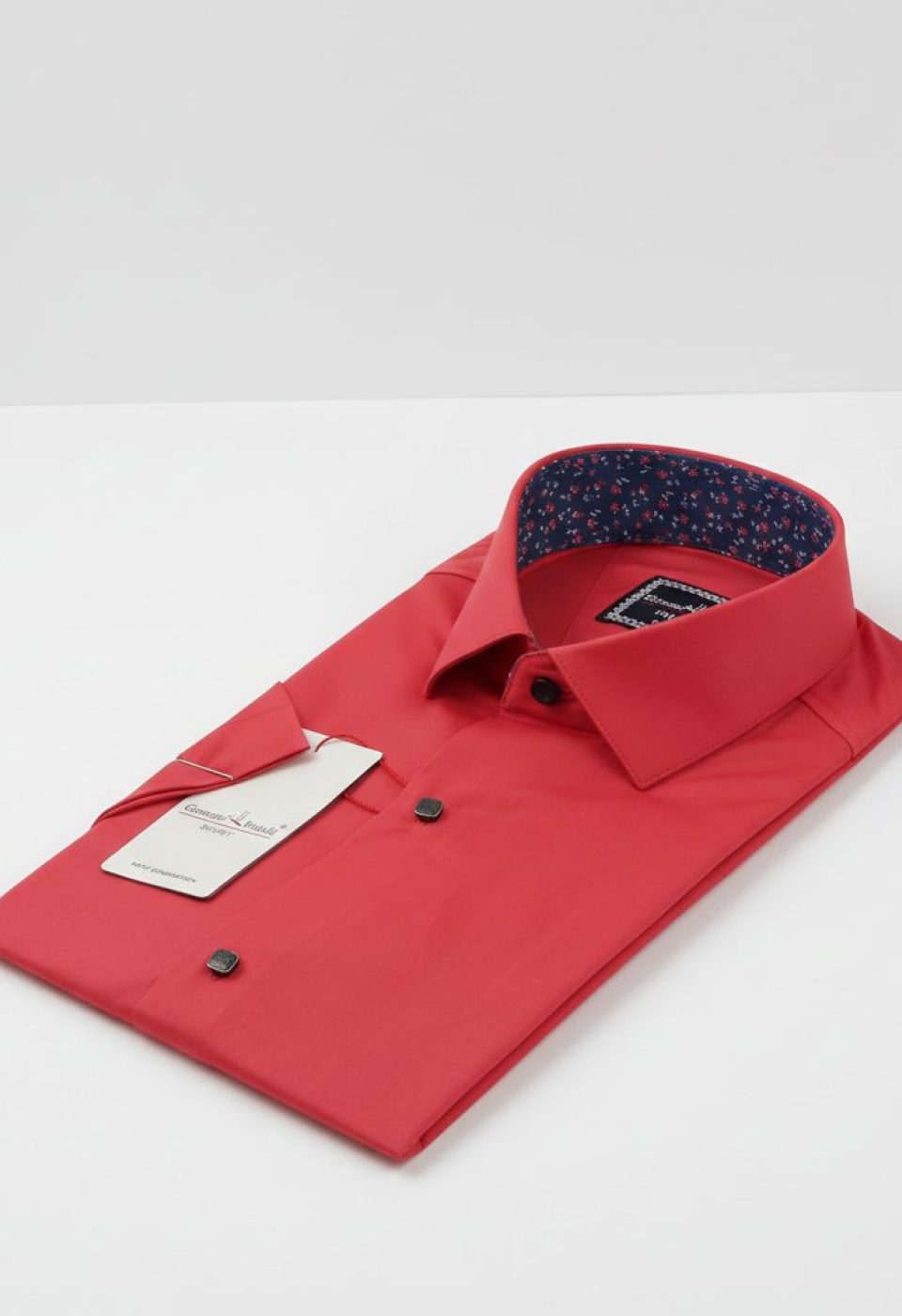 Slim Fit Kısa Kol Düz Renk Saten Erkek Gömlek 3GMK327070009 - Giovanni Fratelli