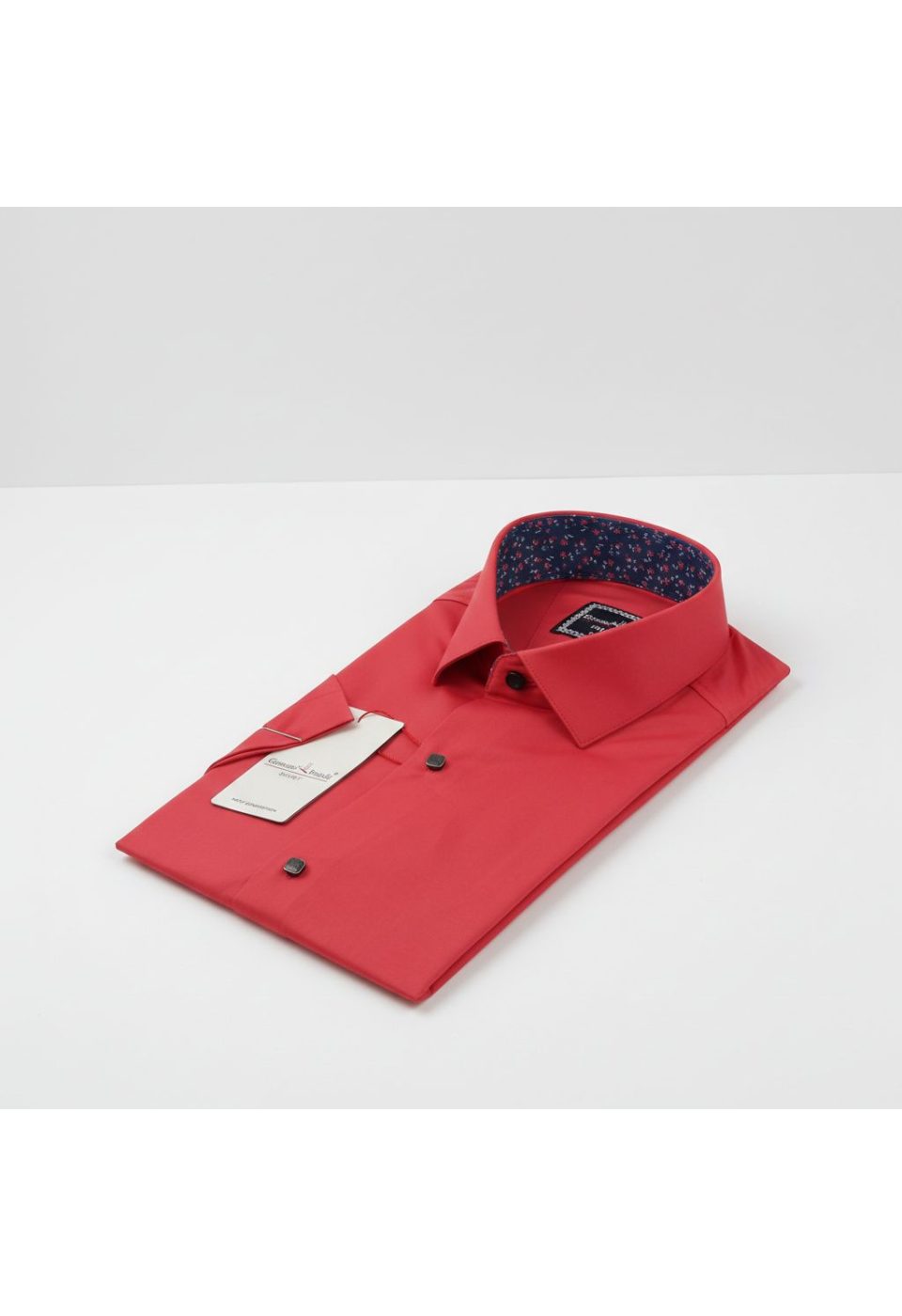 Slim Fit Kısa Kol Düz Renk Saten Erkek Gömlek 3GMK327070009 - Giovanni Fratelli
