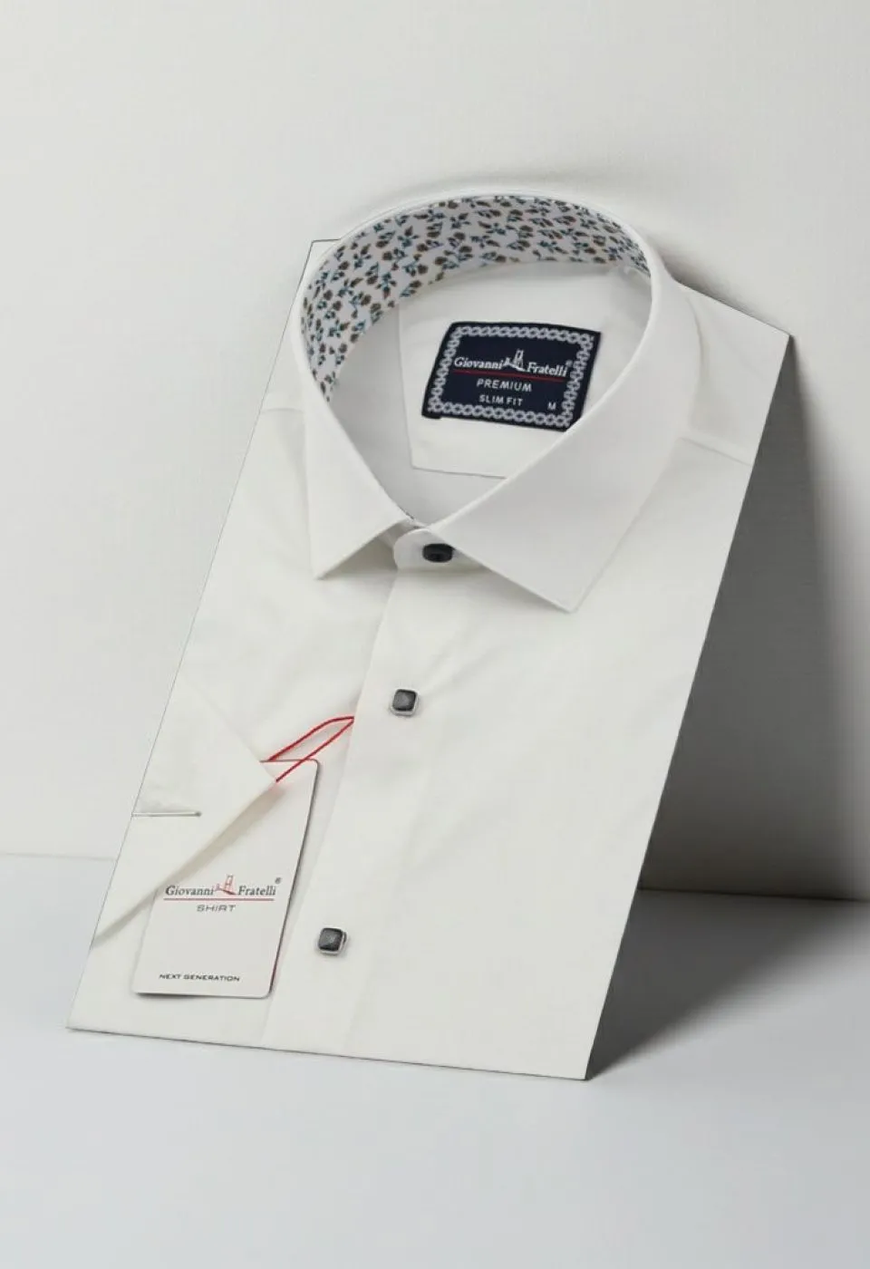 7070 CR K SATIN 010 Slim Fit Kısa Kol Düz Renk Saten Erkek Gömlek 3GMK327070010 - Giovanni Fratelli