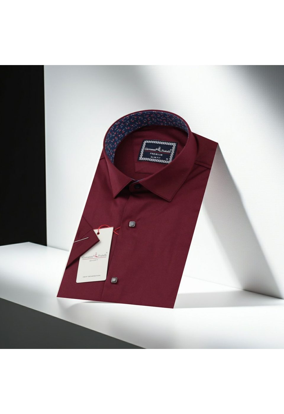 Slim Fit Kısa Kol Düz Renk Saten Erkek Gömlek 3GMK327070011 - Giovanni Fratelli