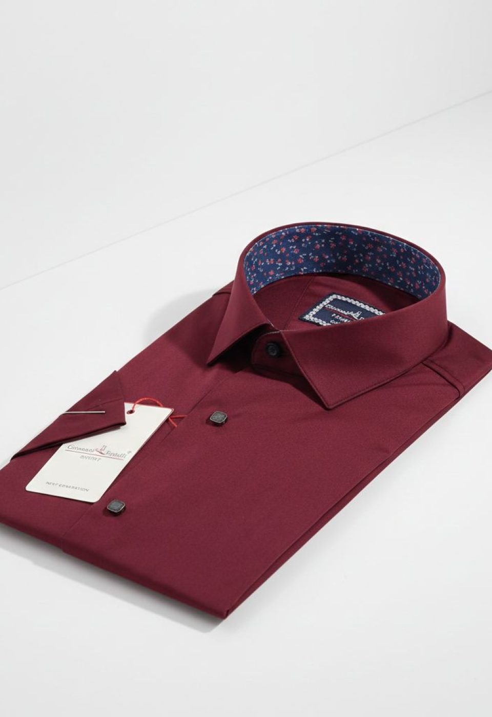Slim Fit Kısa Kol Düz Renk Saten Erkek Gömlek 3GMK327070011 - Giovanni Fratelli