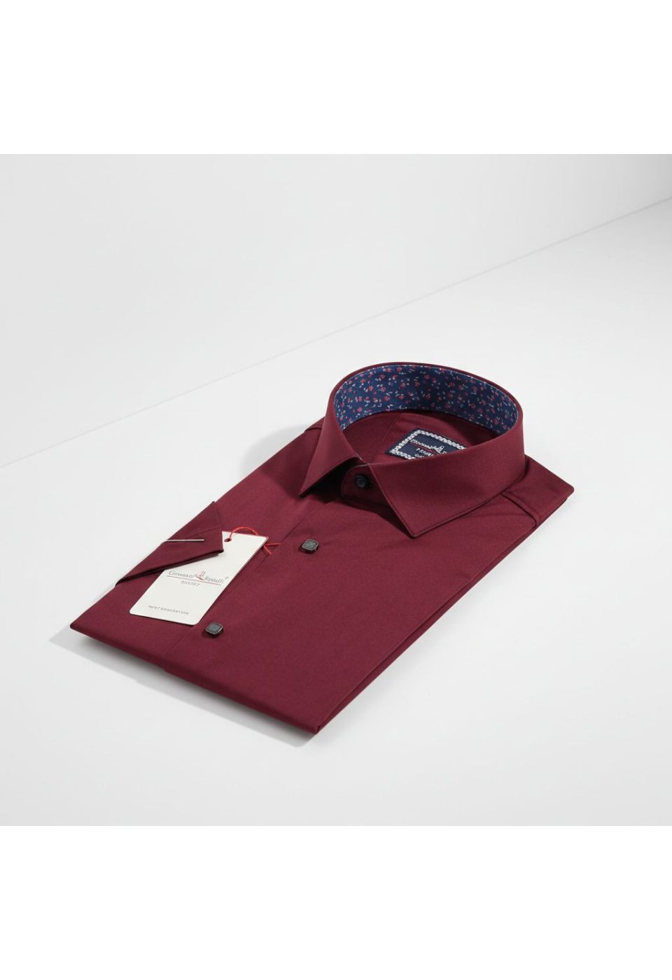 Slim Fit Kısa Kol Düz Renk Saten Erkek Gömlek 3GMK327070011 - Giovanni Fratelli