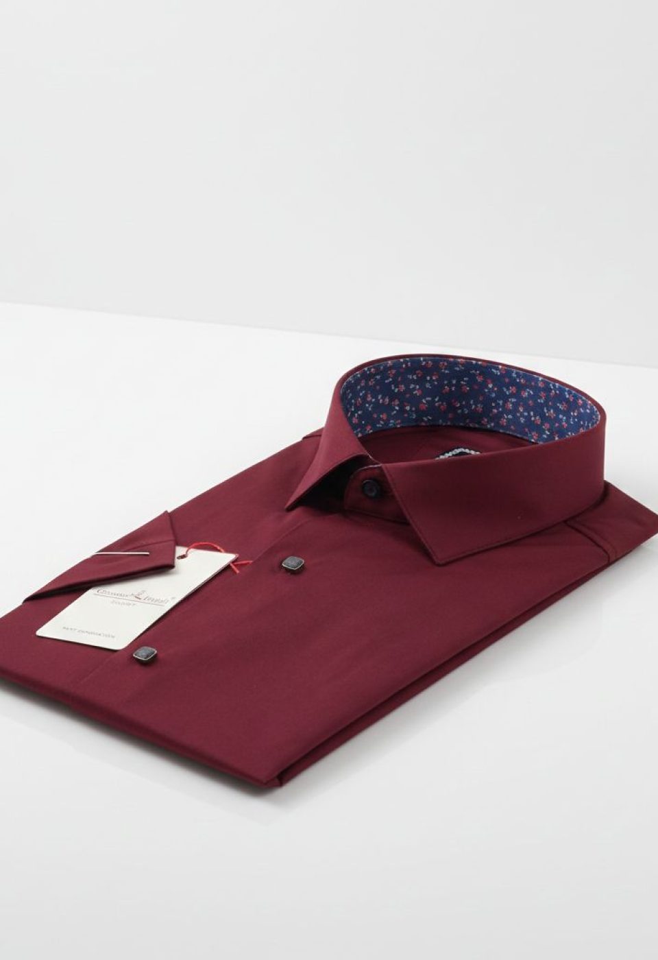 Slim Fit Kısa Kol Düz Renk Saten Erkek Gömlek 3GMK327070011