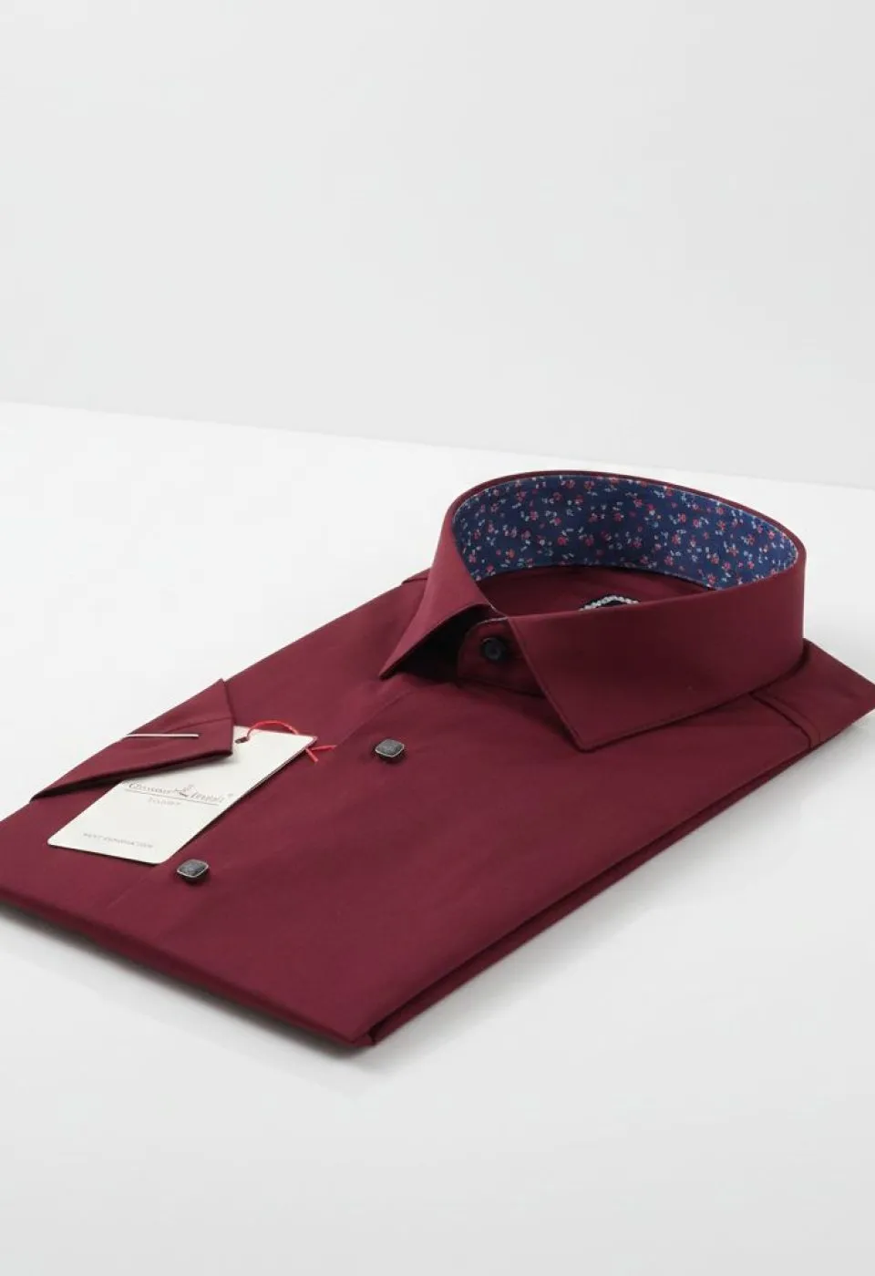 Slim Fit Kısa Kol Düz Renk Saten Erkek Gömlek 3GMK327070011