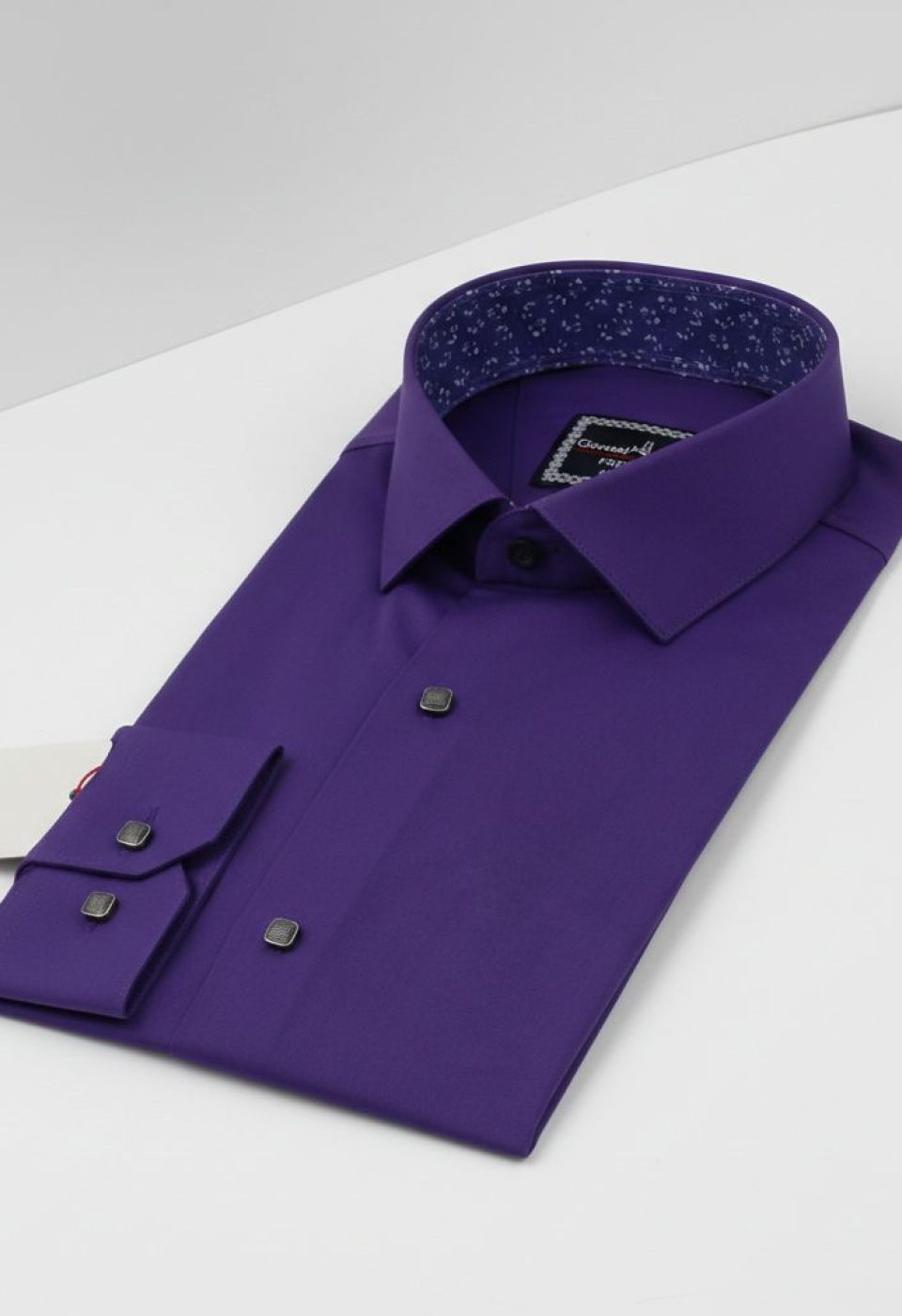 Slim Fit Kısa Kol Düz Renk Saten Erkek Gömlek 3GMK327070012 - Giovanni Fratelli