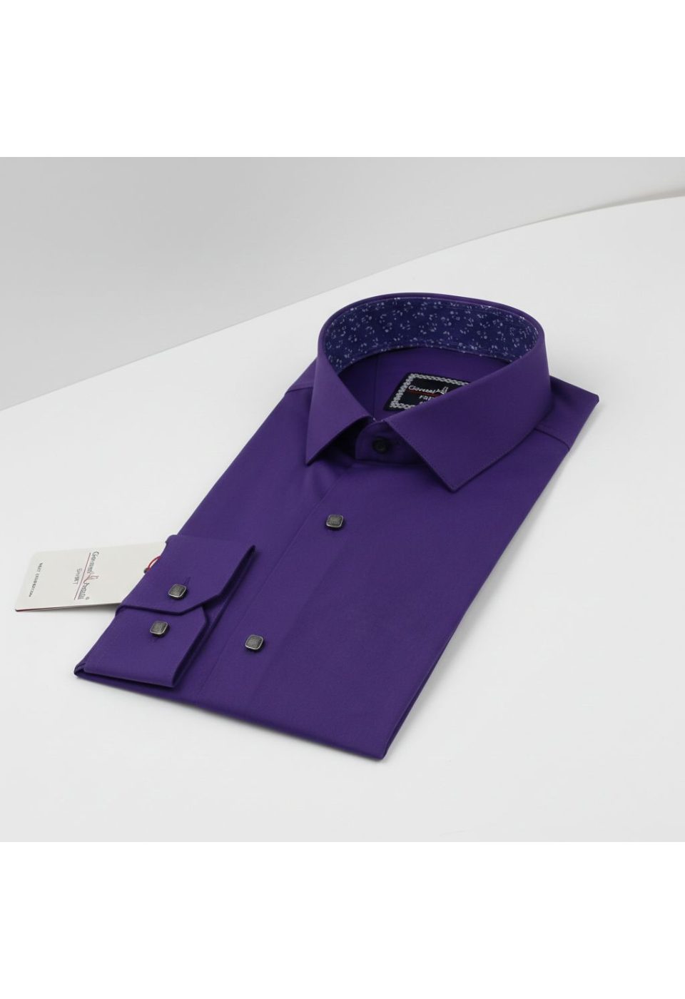 Slim Fit Kısa Kol Düz Renk Saten Erkek Gömlek 3GMK327070012 - Giovanni Fratelli