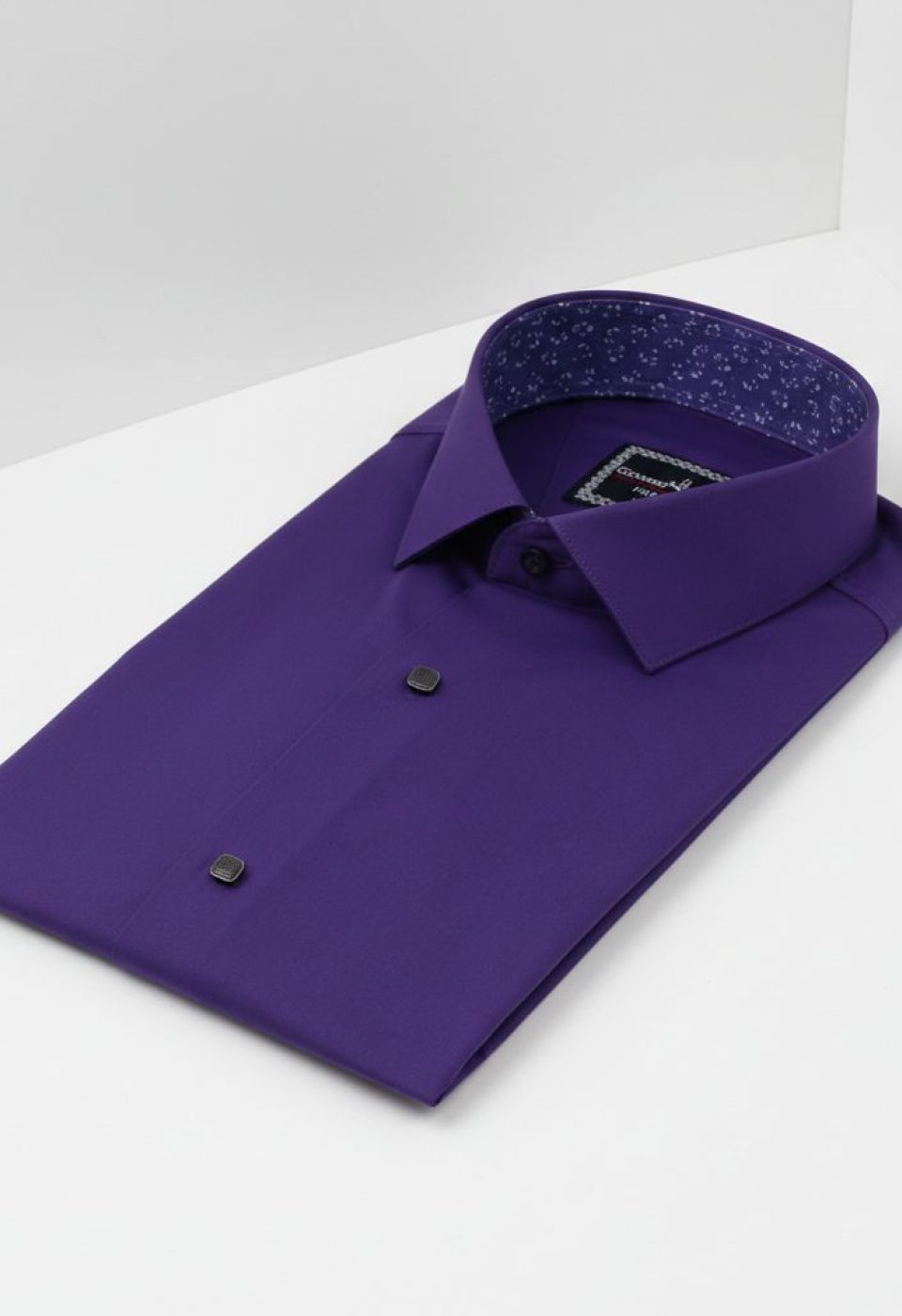 Slim Fit Kısa Kol Düz Renk Saten Erkek Gömlek 3GMK327070012