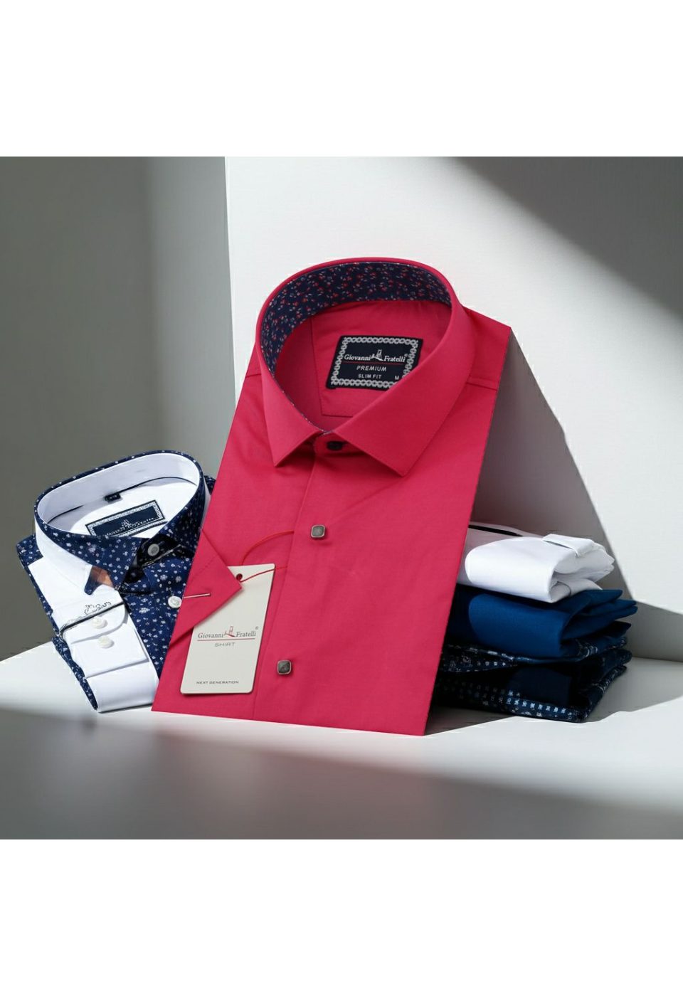 Slim Fit Kısa Kol Düz Renk Saten Erkek Gömlek 3GMK327070013 - Giovanni Fratelli