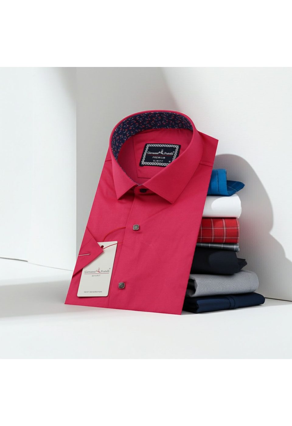 Slim Fit Kısa Kol Düz Renk Saten Erkek Gömlek 3GMK327070013 - Giovanni Fratelli