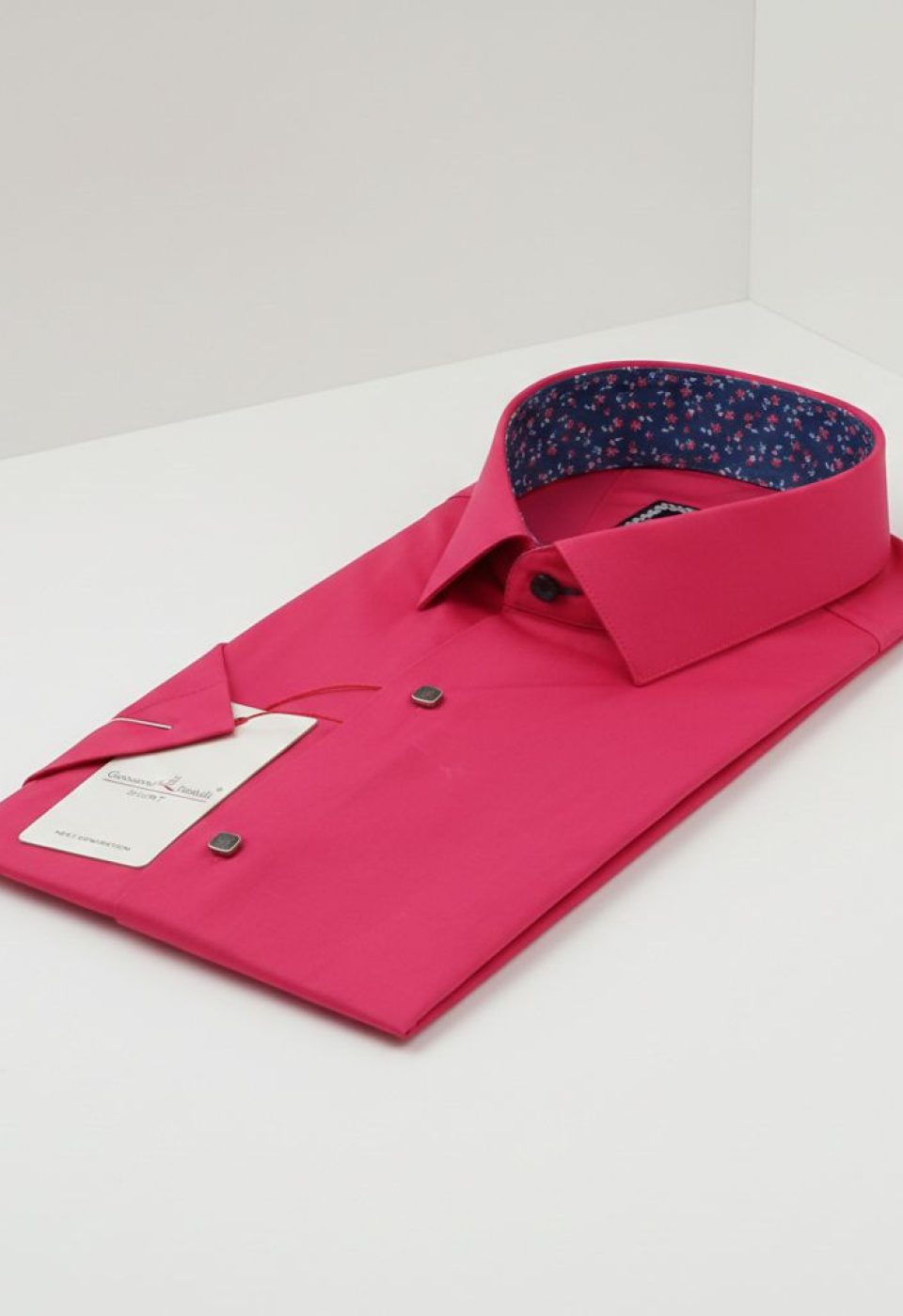 Slim Fit Kısa Kol Düz Renk Saten Erkek Gömlek 3GMK327070013 - Giovanni Fratelli