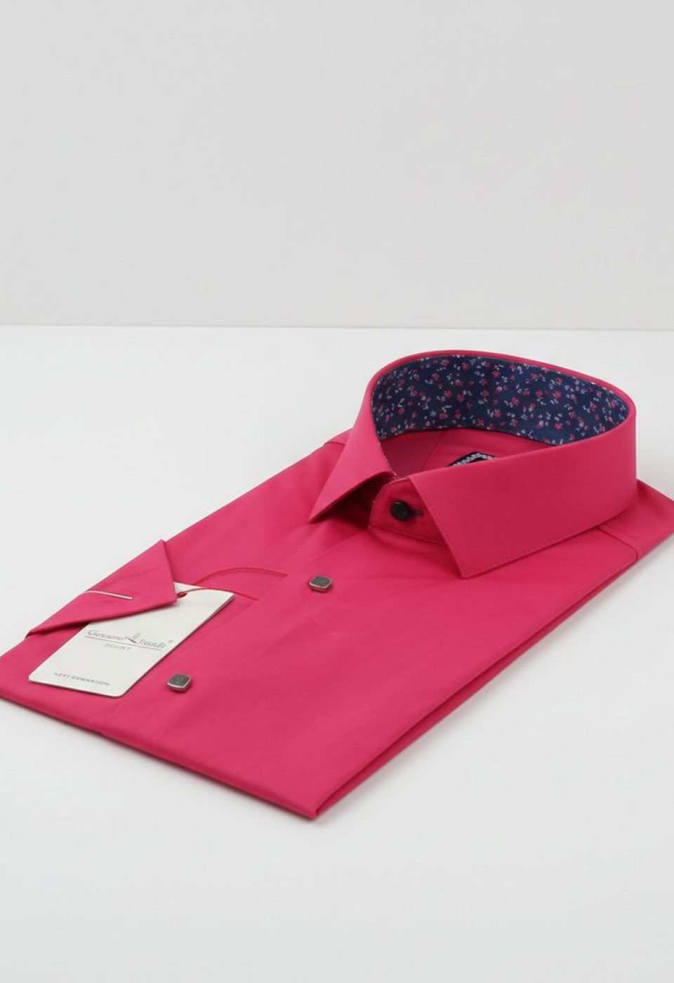 Slim Fit Kısa Kol Düz Renk Saten Erkek Gömlek 3GMK327070013