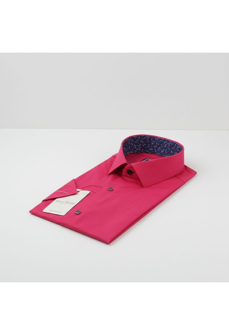Slim Fit Kısa Kol Düz Renk Saten Erkek Gömlek 3GMK327070013 - Giovanni Fratelli