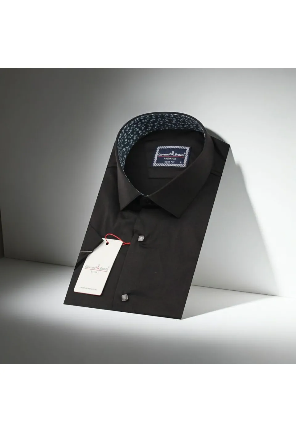 Slim Fit Kısa Kol Düz Renk Saten Erkek Gömlek 3GMK327070014 - Giovanni Fratelli