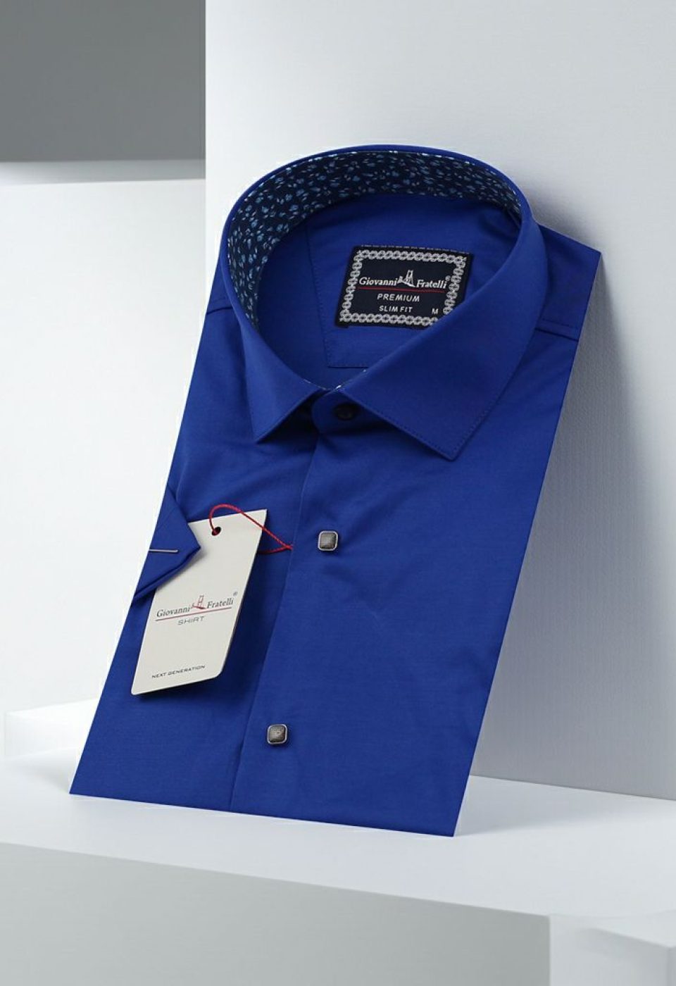 Slim Fit Kısa Kol Düz Renk Saten Erkek Gömlek 3GMK327070015