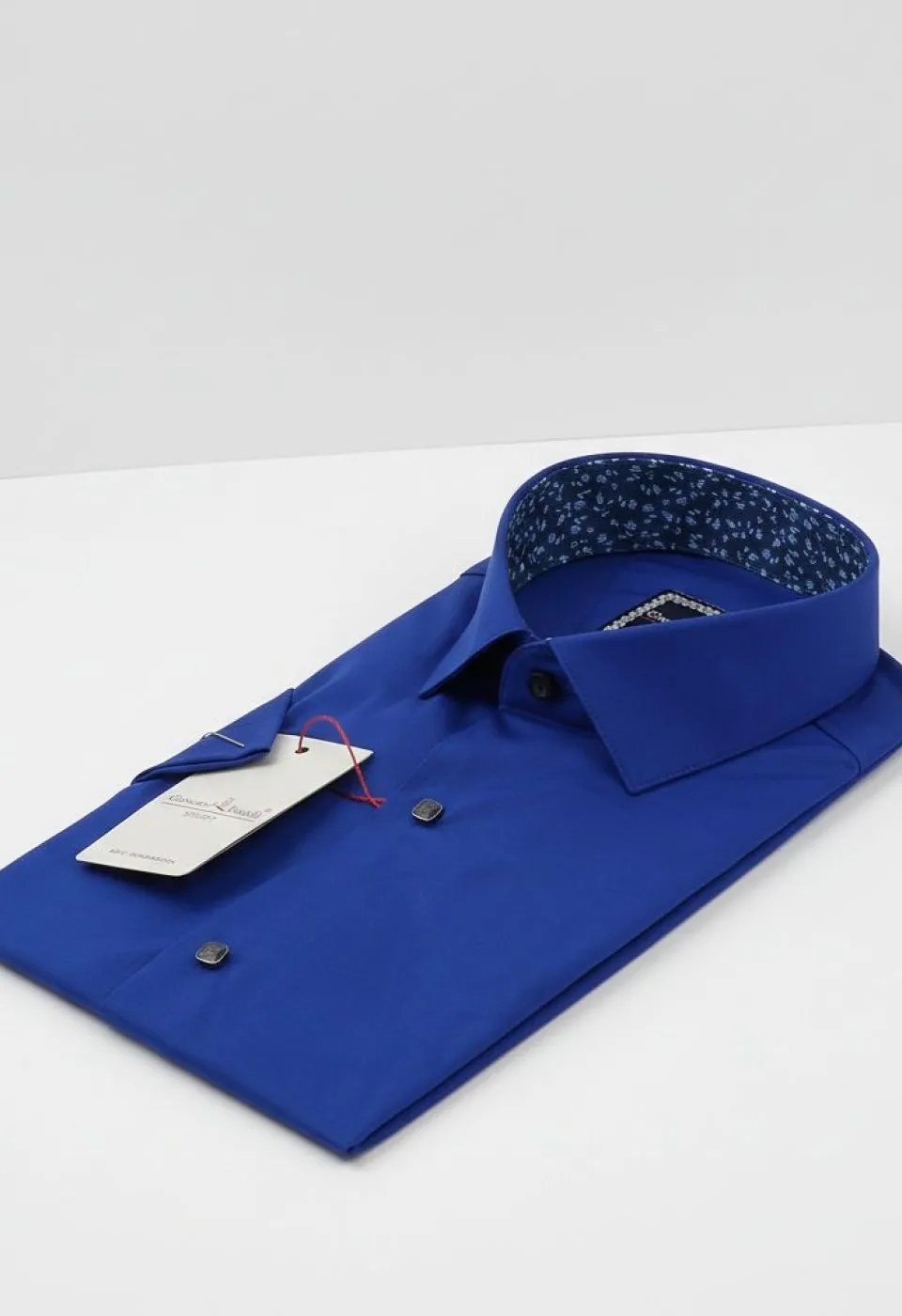 Slim Fit Kısa Kol Düz Renk Saten Erkek Gömlek 3GMK327070015