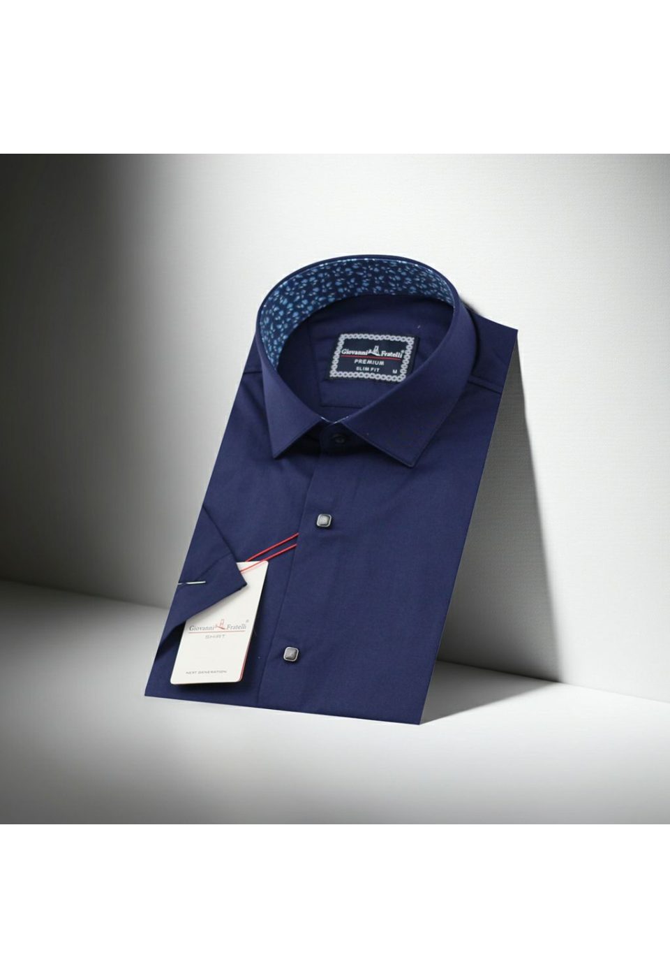 Slim Fit Kısa Kol Düz Renk Saten Erkek Gömlek 3GMK327070016 - Giovanni Fratelli