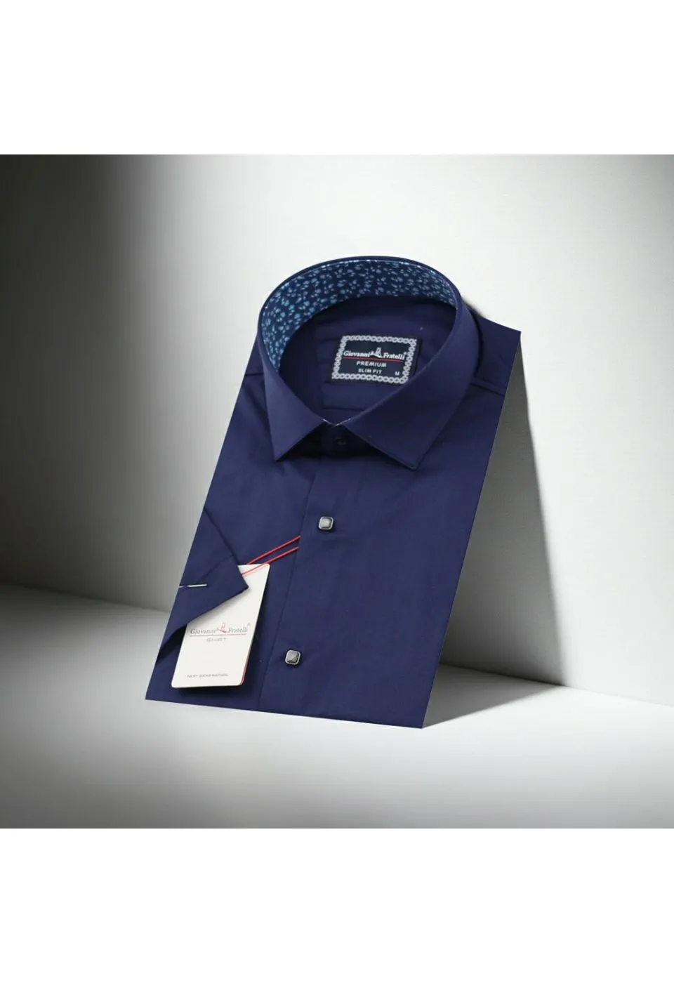 Slim Fit Kısa Kol Düz Renk Saten Erkek Gömlek 3GMK327070016 - Giovanni Fratelli