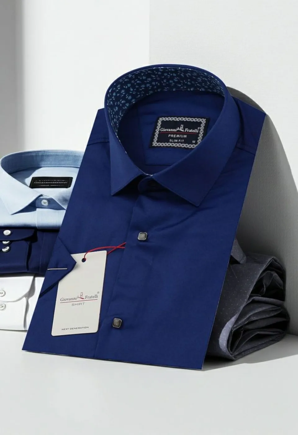 Slim Fit Kısa Kol Düz Renk Saten Erkek Gömlek 3GMK327070017 - Giovanni Fratelli