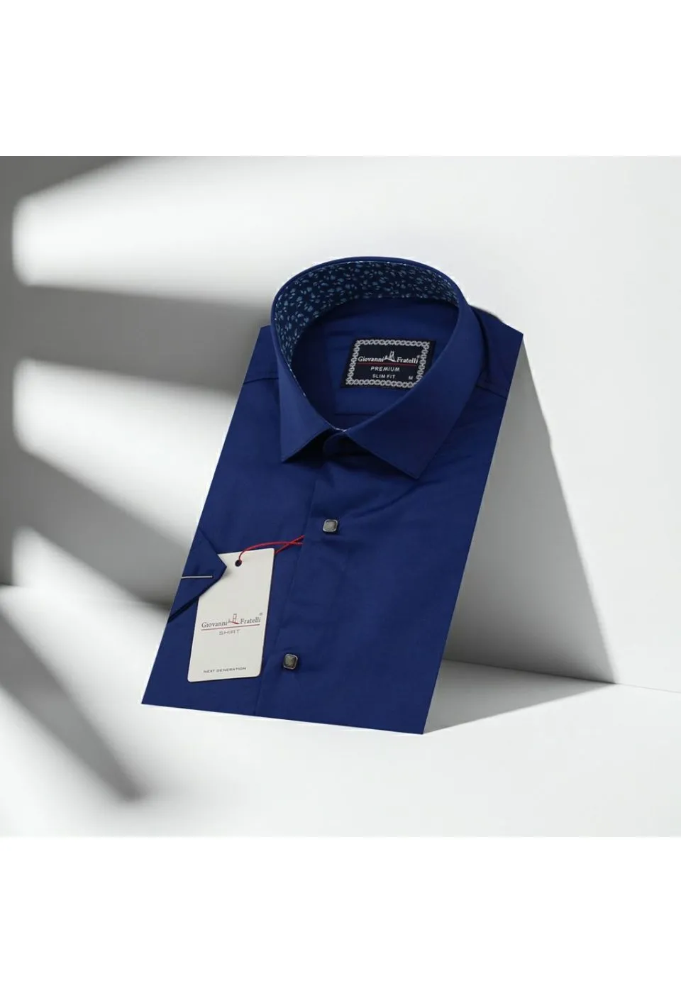 Slim Fit Kısa Kol Düz Renk Saten Erkek Gömlek 3GMK327070017 - Giovanni Fratelli
