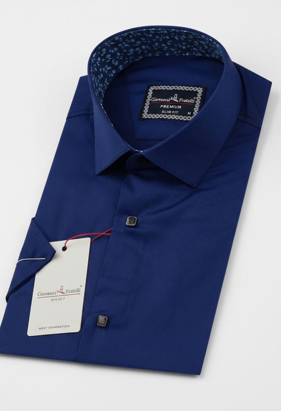 Slim Fit Kısa Kol Düz Renk Saten Erkek Gömlek 3GMK327070017
