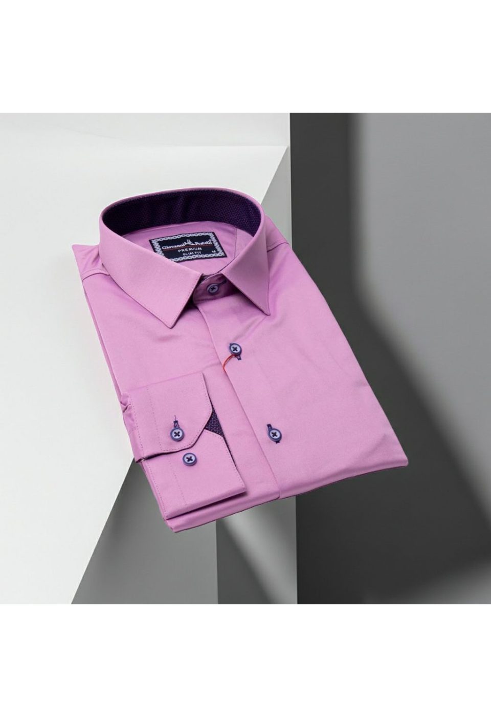 7090 CR SATIN 022 Slim Fit Uzun Kol Düz Renk Saten Erkek Gömlek 3GMK317090022 - Giovanni Fratelli