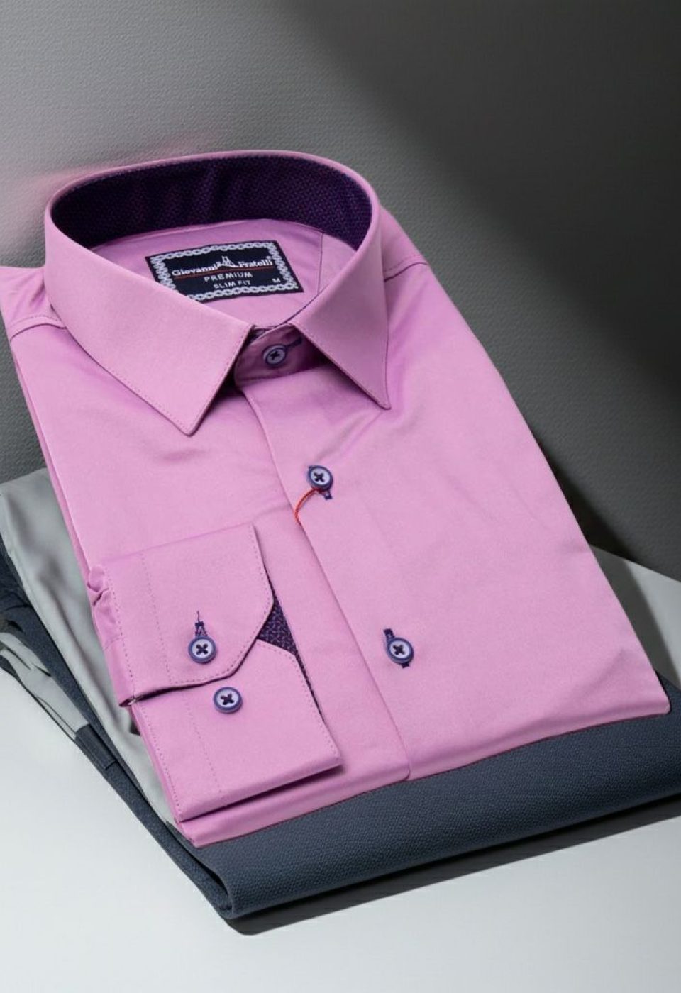 7090 CR SATIN 022 Slim Fit Uzun Kol Düz Renk Saten Erkek Gömlek 3GMK317090022 - Giovanni Fratelli