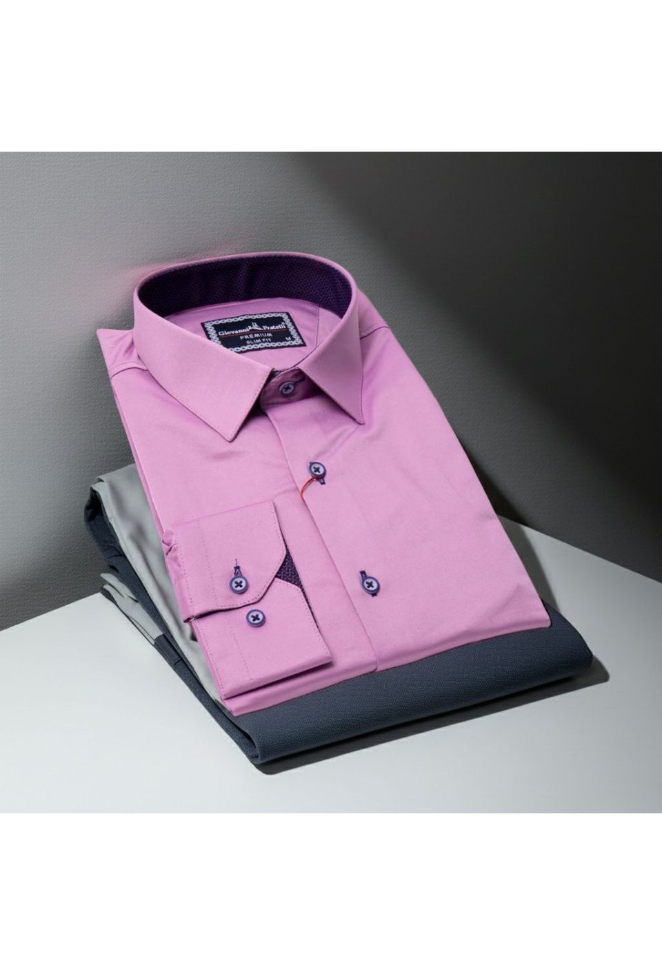 7090 CR SATIN 022 Slim Fit Uzun Kol Düz Renk Saten Erkek Gömlek 3GMK317090022 - Giovanni Fratelli