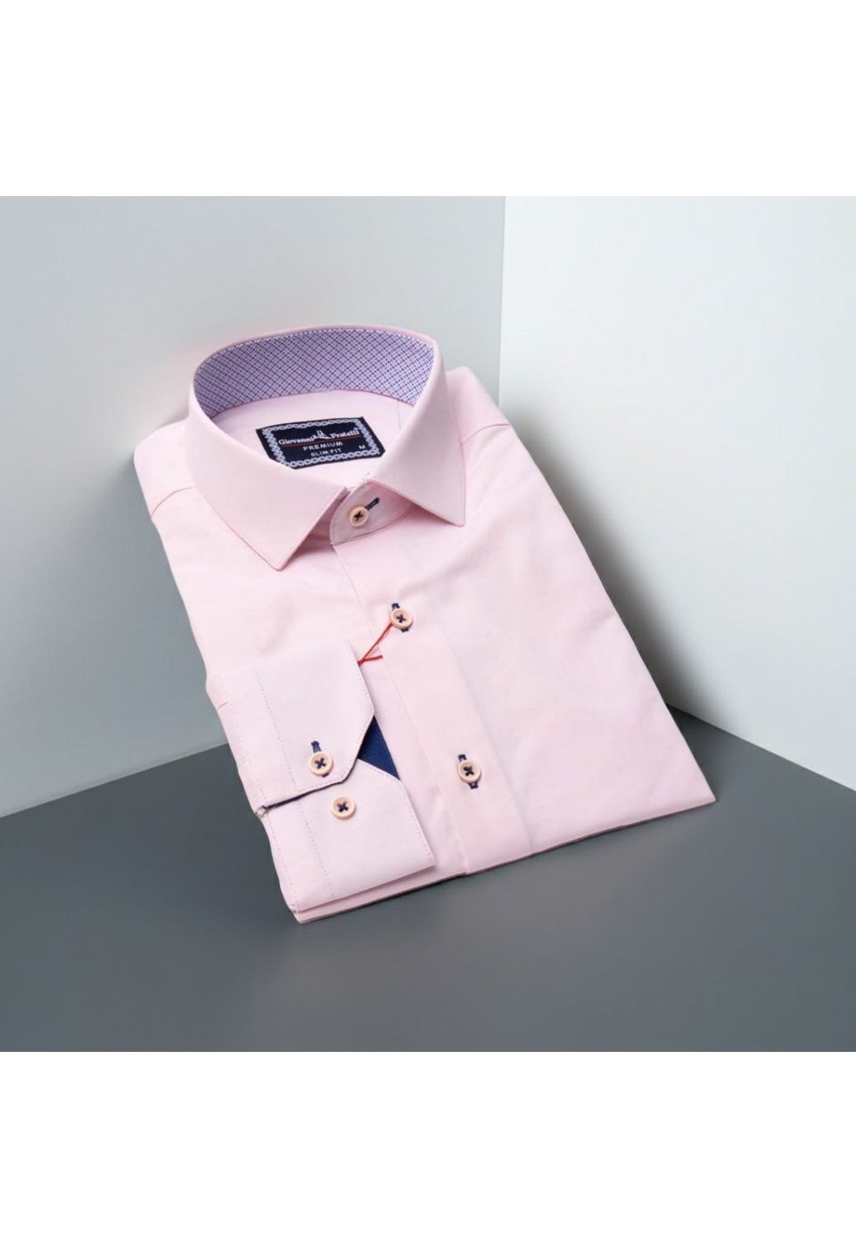 Slim Fit Uzun Kol Düz Renk Saten Erkek Gömlek 3GMK317090023 - Giovanni Fratelli