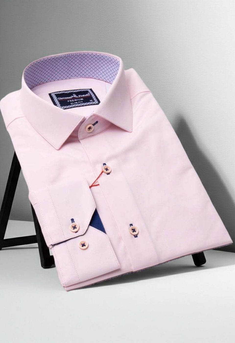 Slim Fit Uzun Kol Düz Renk Saten Erkek Gömlek 3GMK317090023 - Giovanni Fratelli