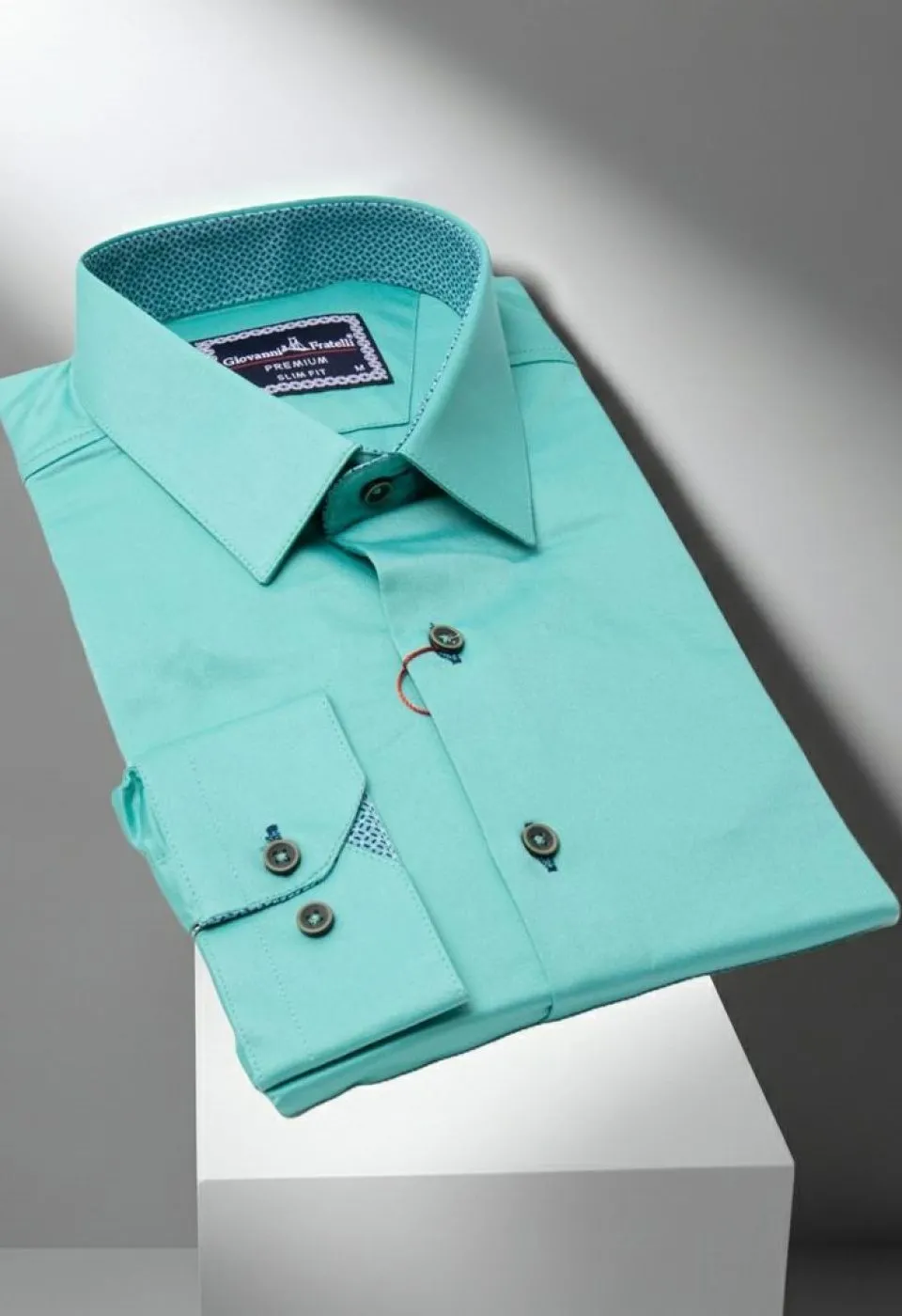 Slim Fit Uzun Kol Düz Renk Saten Erkek Gömlek 3GMK317090024