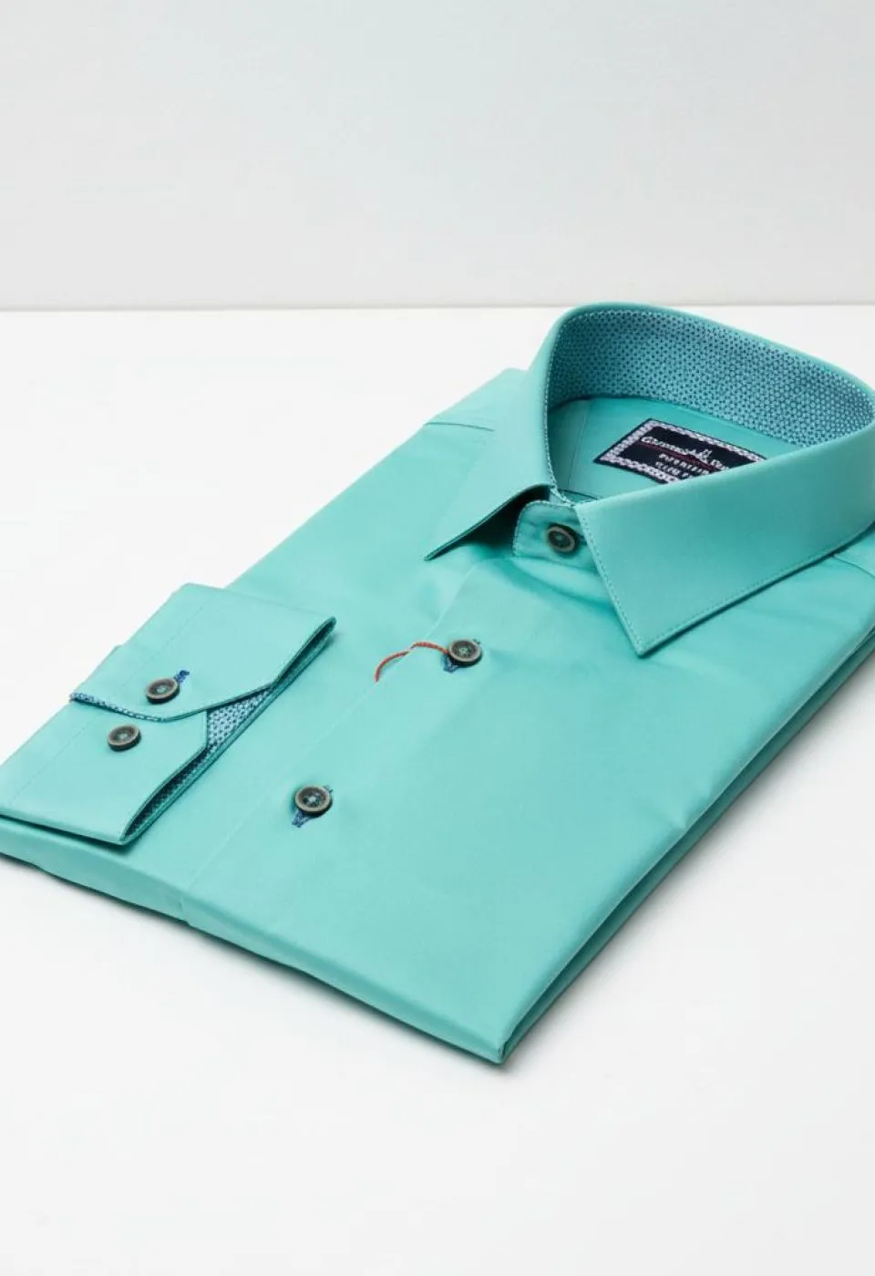 Slim Fit Uzun Kol Düz Renk Saten Erkek Gömlek 3GMK317090024