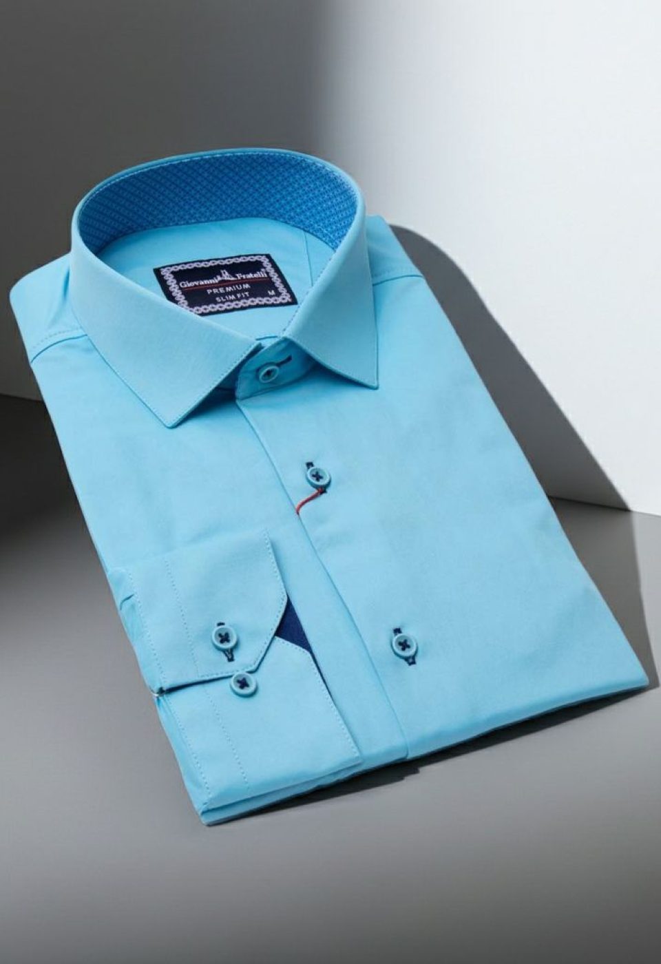 Slim Fit Uzun Kol Düz Renk Saten Erkek Gömlek 3GMK317090024 - Giovanni Fratelli