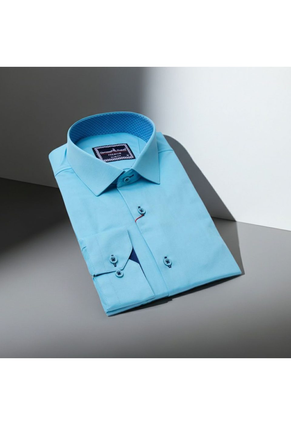 Slim Fit Uzun Kol Düz Renk Saten Erkek Gömlek 3GMK317090024 - Giovanni Fratelli