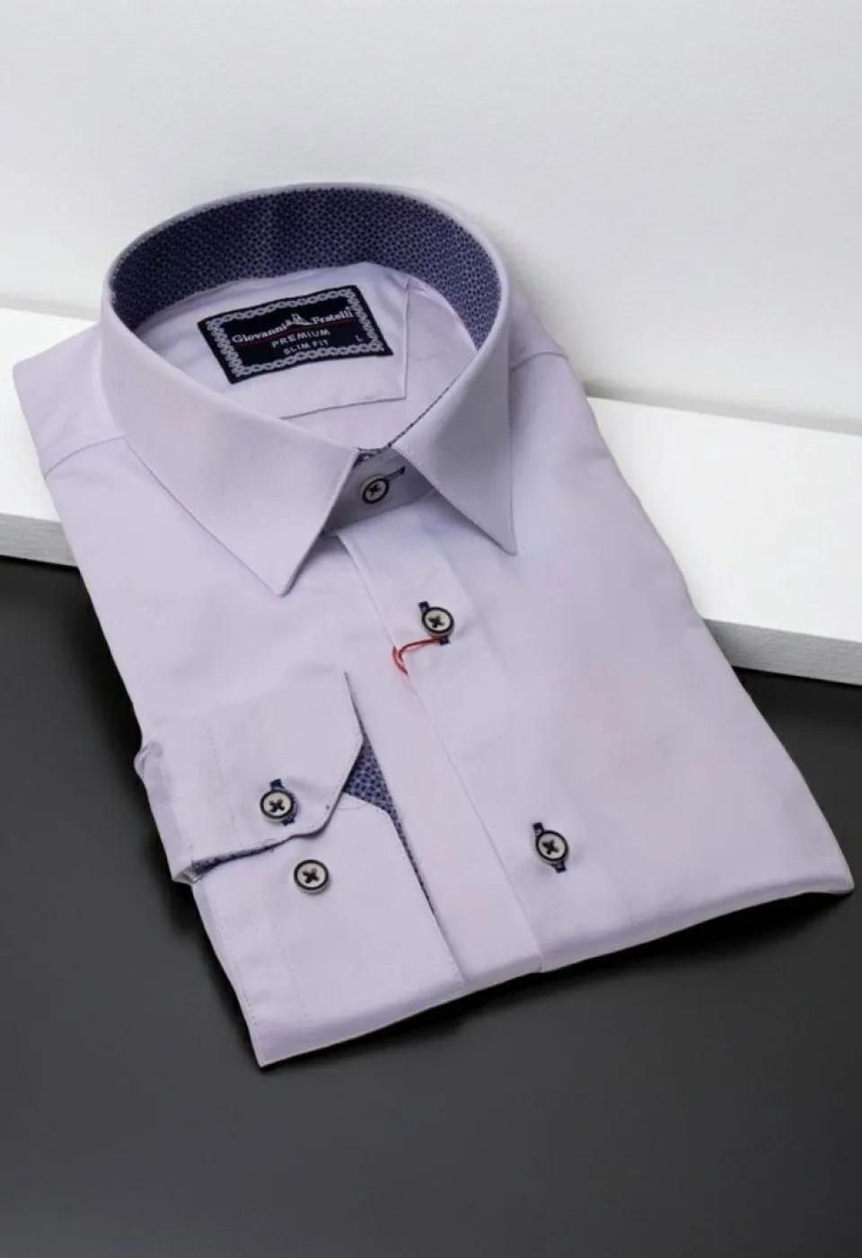 Slim Fit Uzun Kol Düz Renk Saten Erkek Gömlek 3GMK317090031