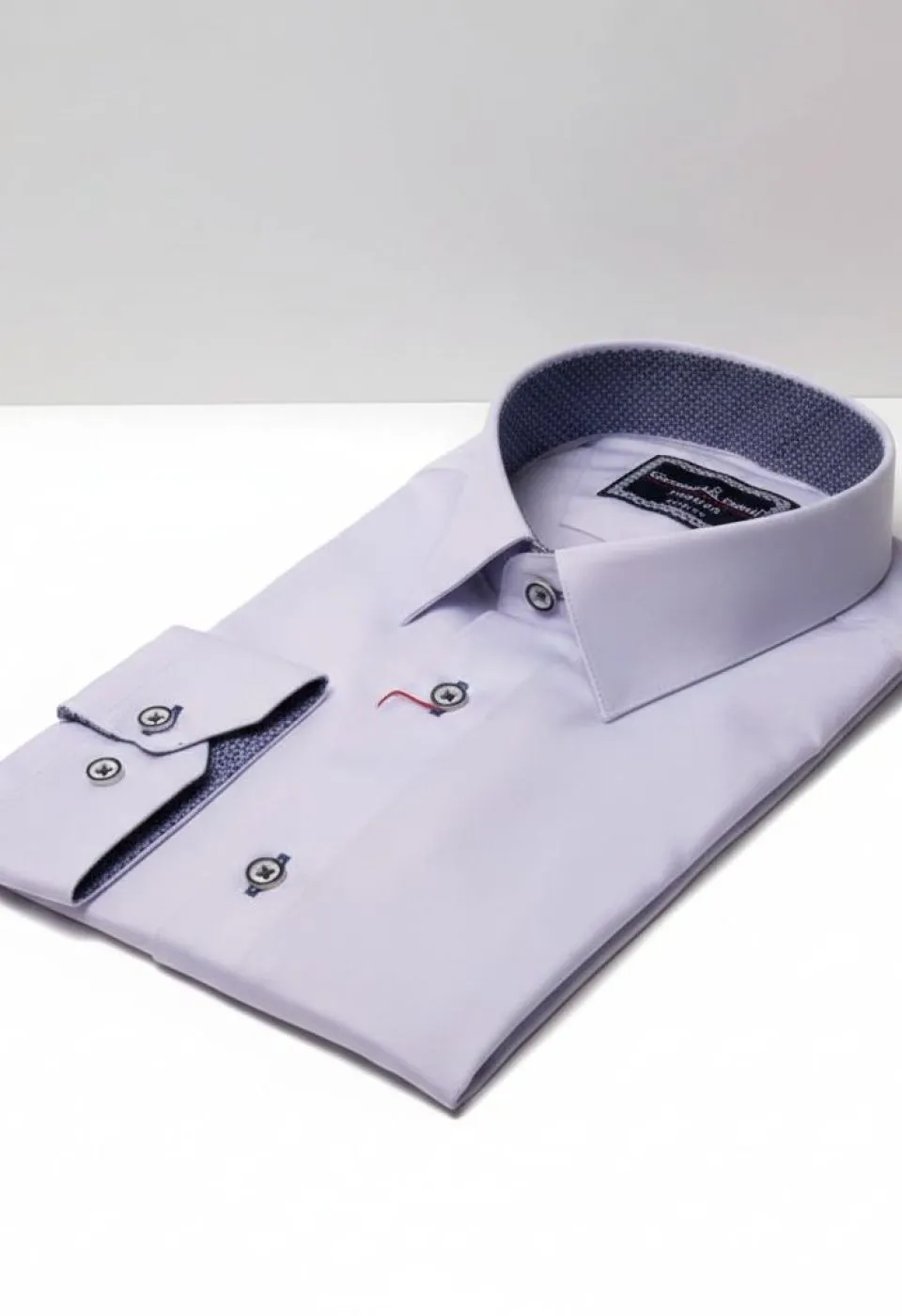 Slim Fit Uzun Kol Düz Renk Saten Erkek Gömlek 3GMK317090031