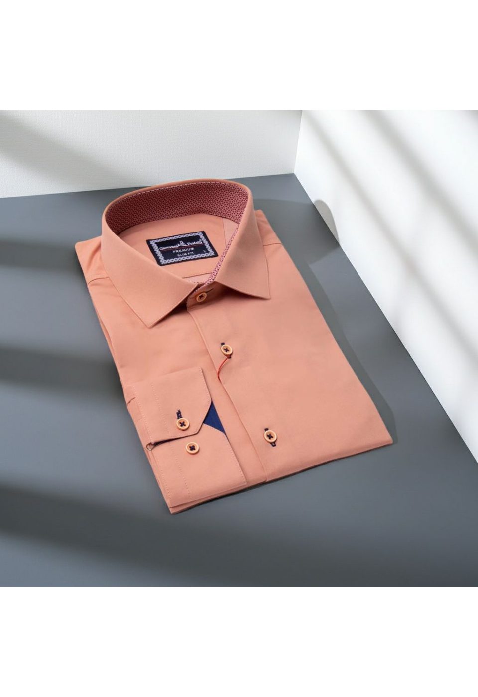 Slim Fit Uzun Kol Düz Renk Saten Erkek Gömlek 3GMK317090033 - Giovanni Fratelli