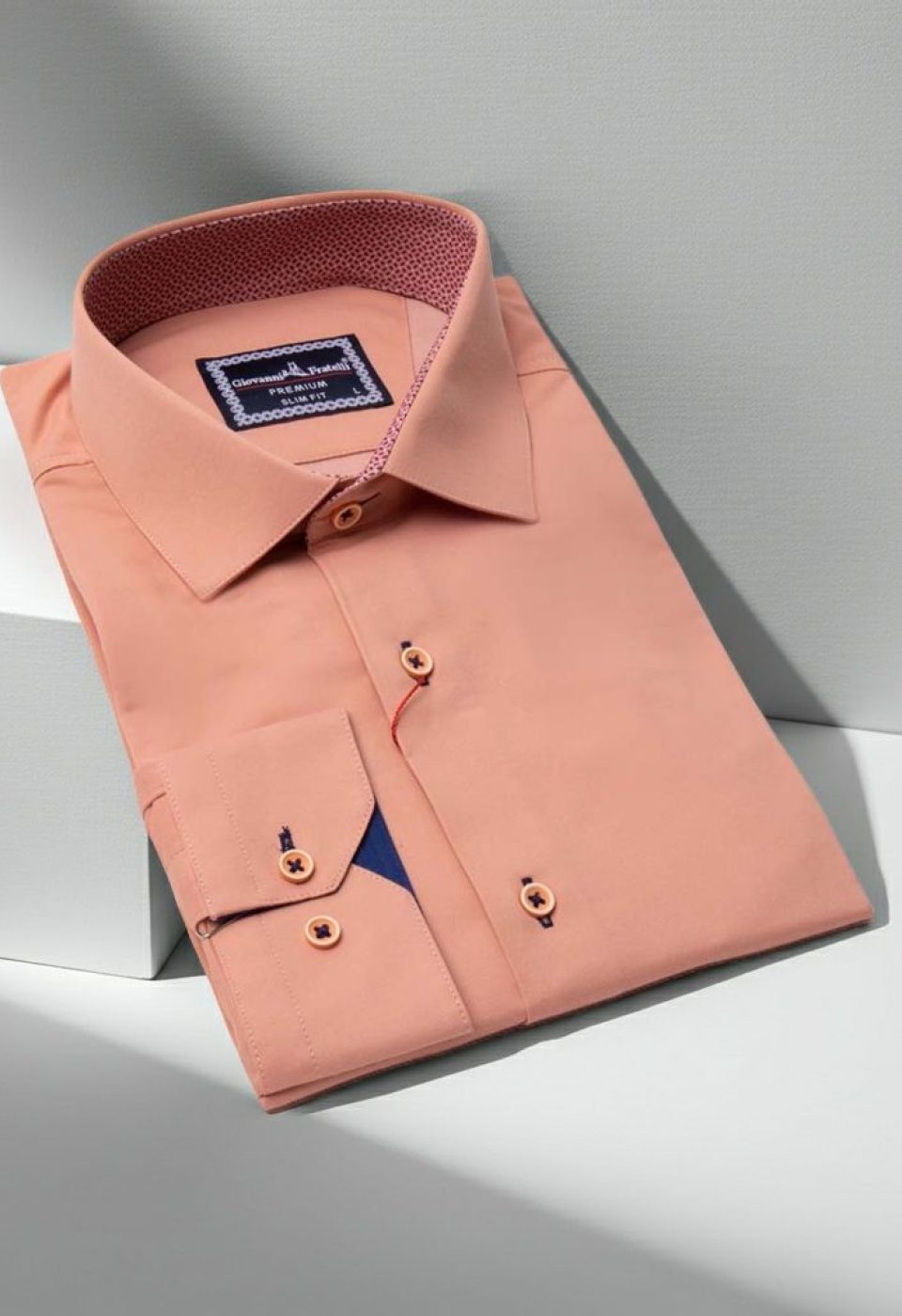 Slim Fit Uzun Kol Düz Renk Saten Erkek Gömlek 3GMK317090033 - Giovanni Fratelli