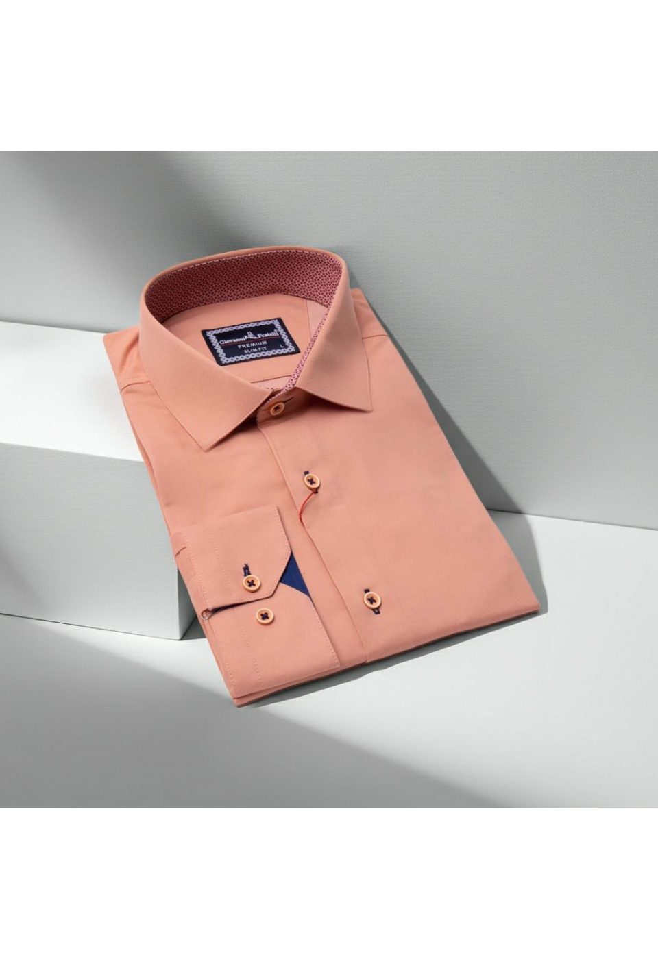 Slim Fit Uzun Kol Düz Renk Saten Erkek Gömlek 3GMK317090033 - Giovanni Fratelli