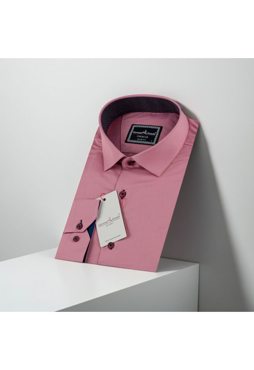 Slim Fit Uzun Kol Düz Renk Saten Erkek Gömlek 3GMK317090037 - Giovanni Fratelli